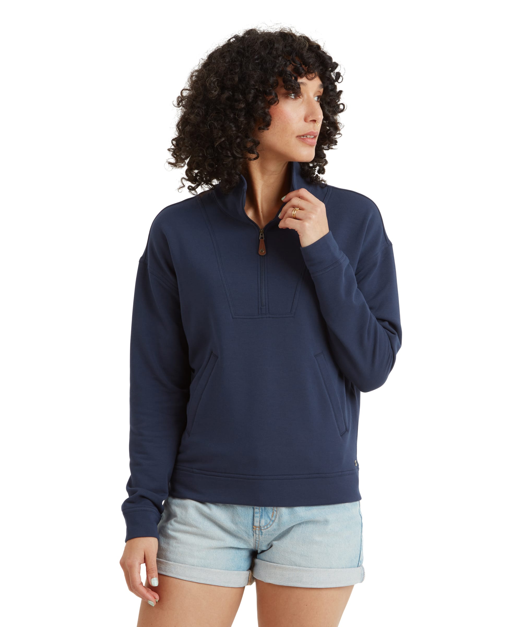 Dhyan Quarter Zip - Rathee Blue