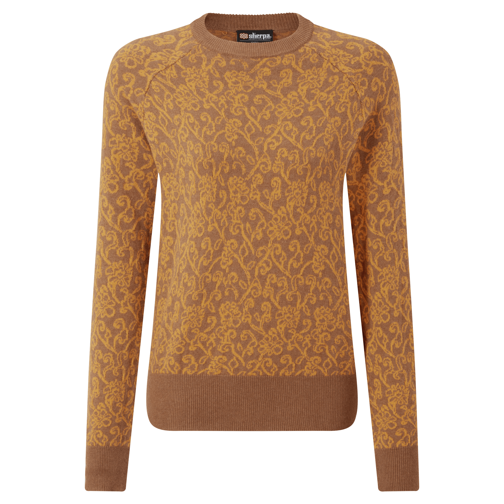 Gyantse Jacquard Crew - Hennabraun