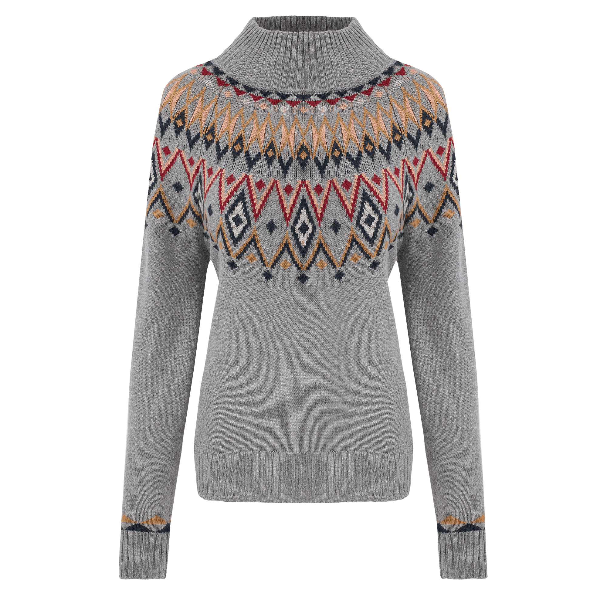 Indu Eco Mock Neck Sweater - Monsoon Grey