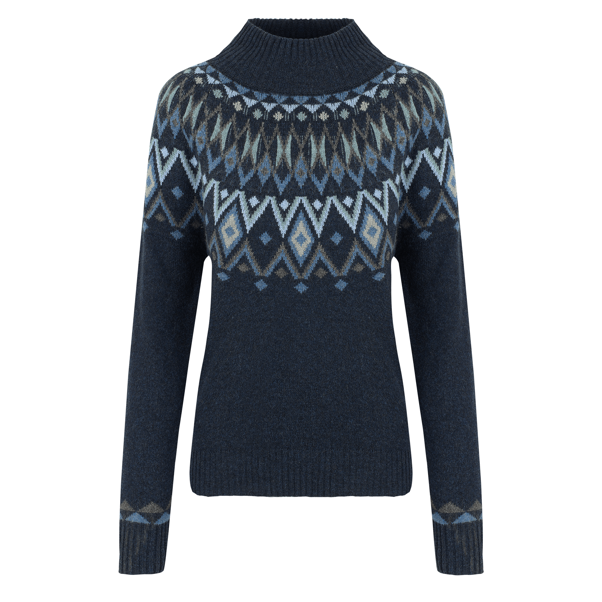 Indu Eco Mock Neck Sweater - Rathee Blue