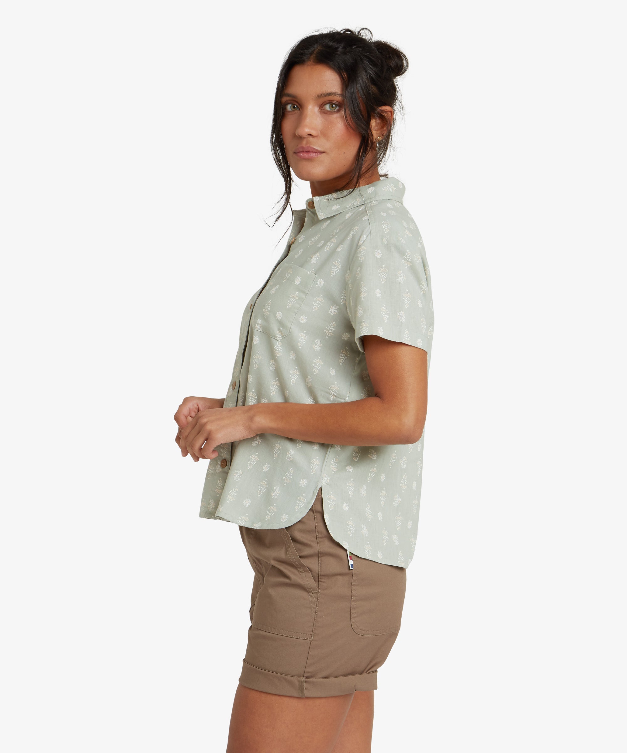 Jaya Camp Shirt - Celery Indi Blossom