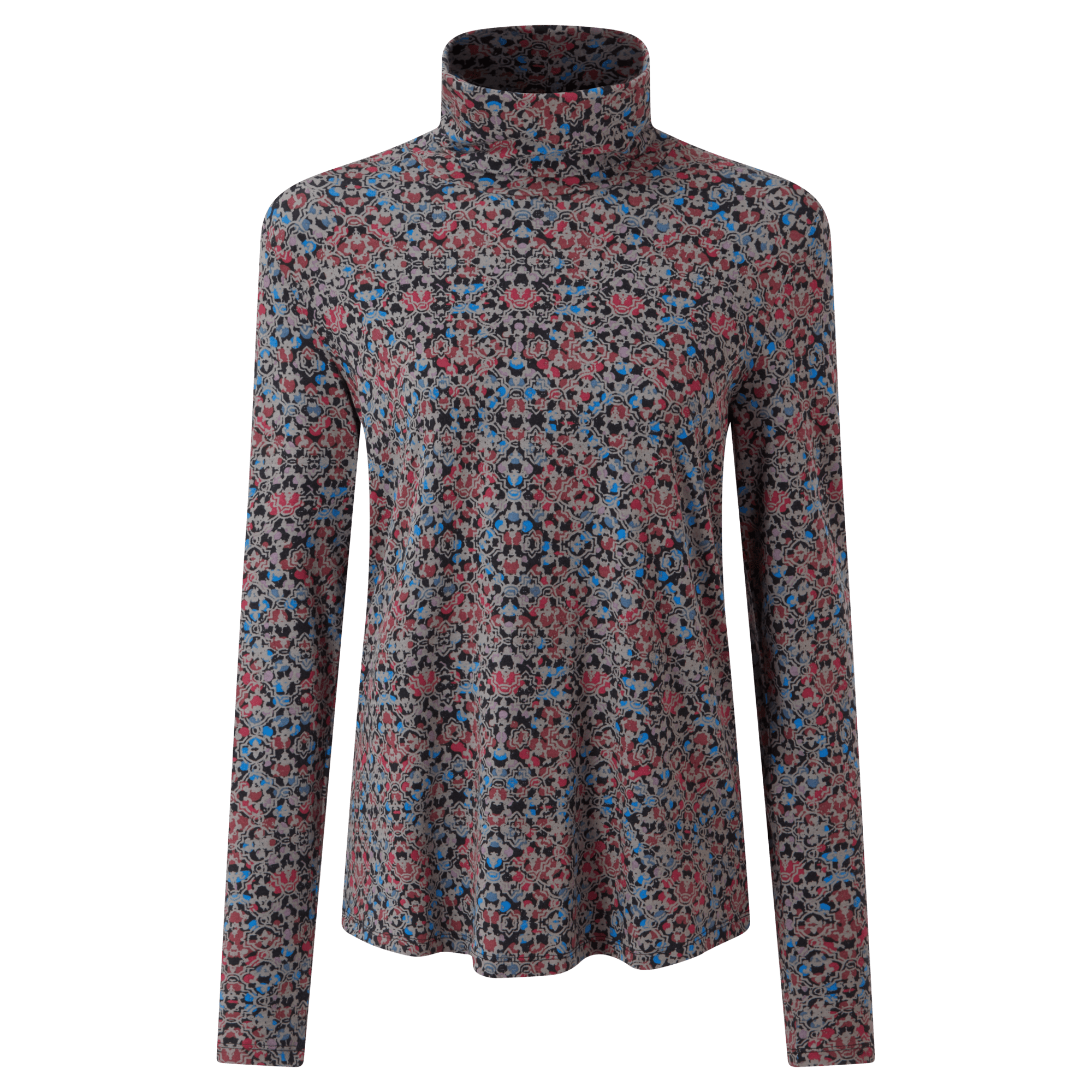 Kira Ls Rollkragenpullover - Schwarzer Druck