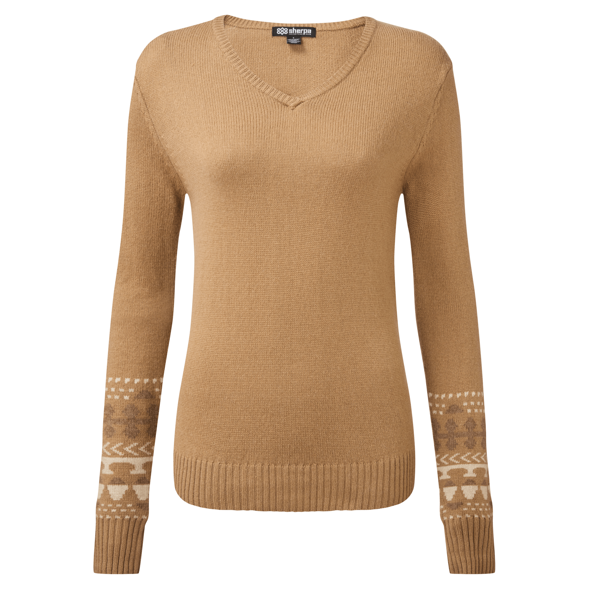 Maya Pullover mit V-Ausschnitt - Karamell