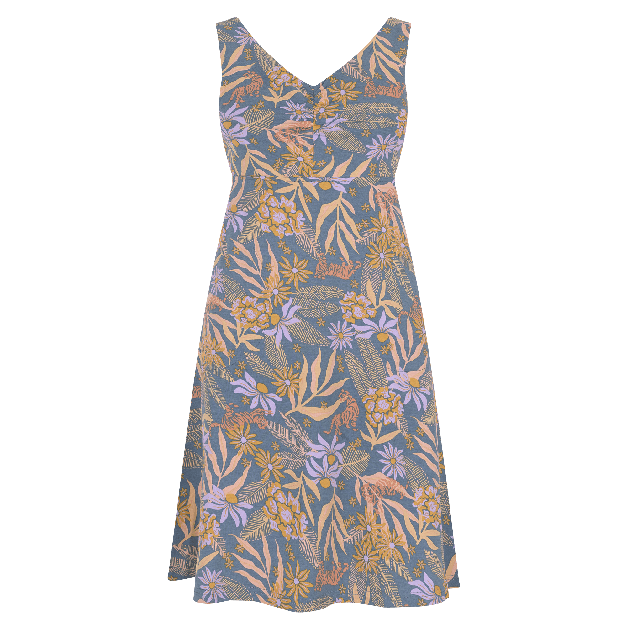 Neha Empire Dress - Haze Tiger Floral