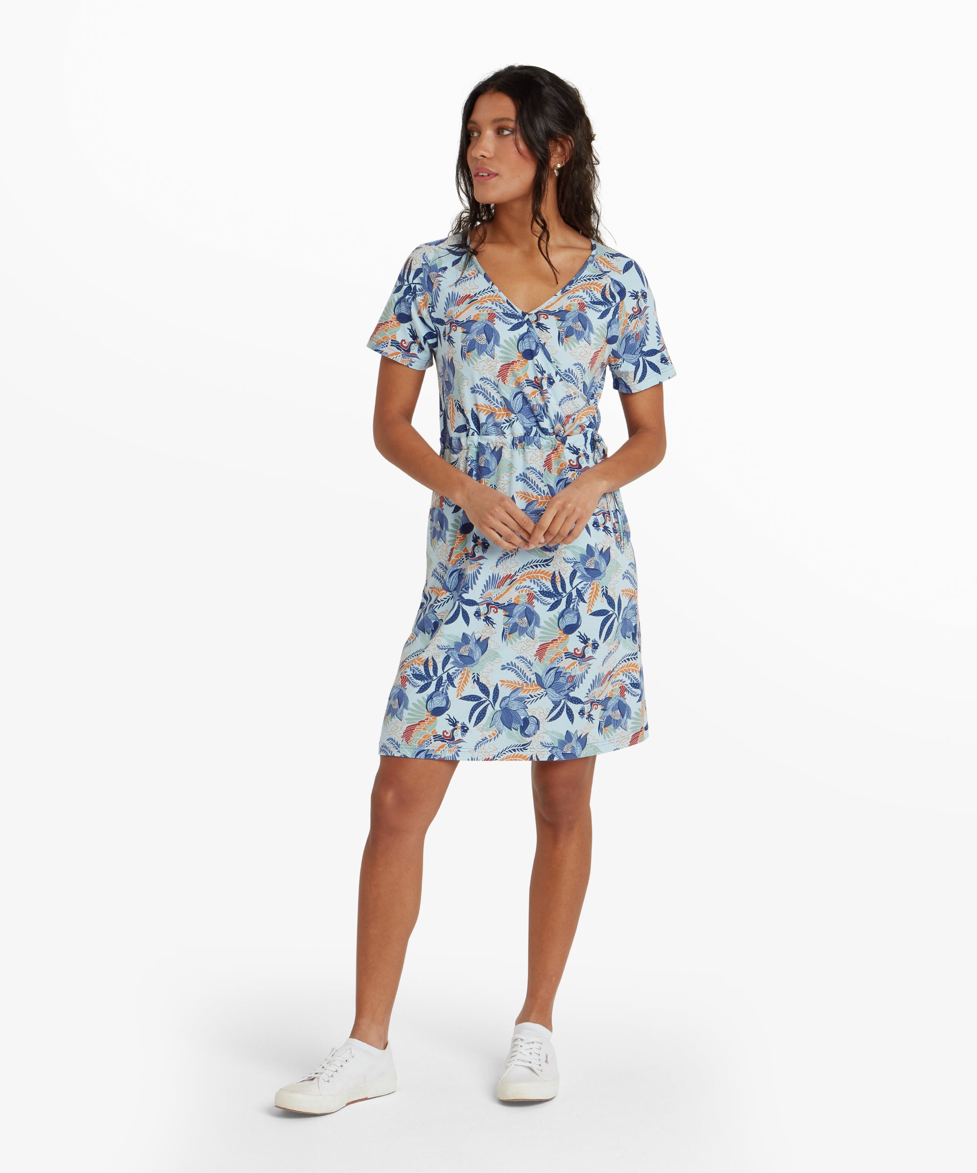 Neha Faux Wickelkleid - Seaport Blue Peacock