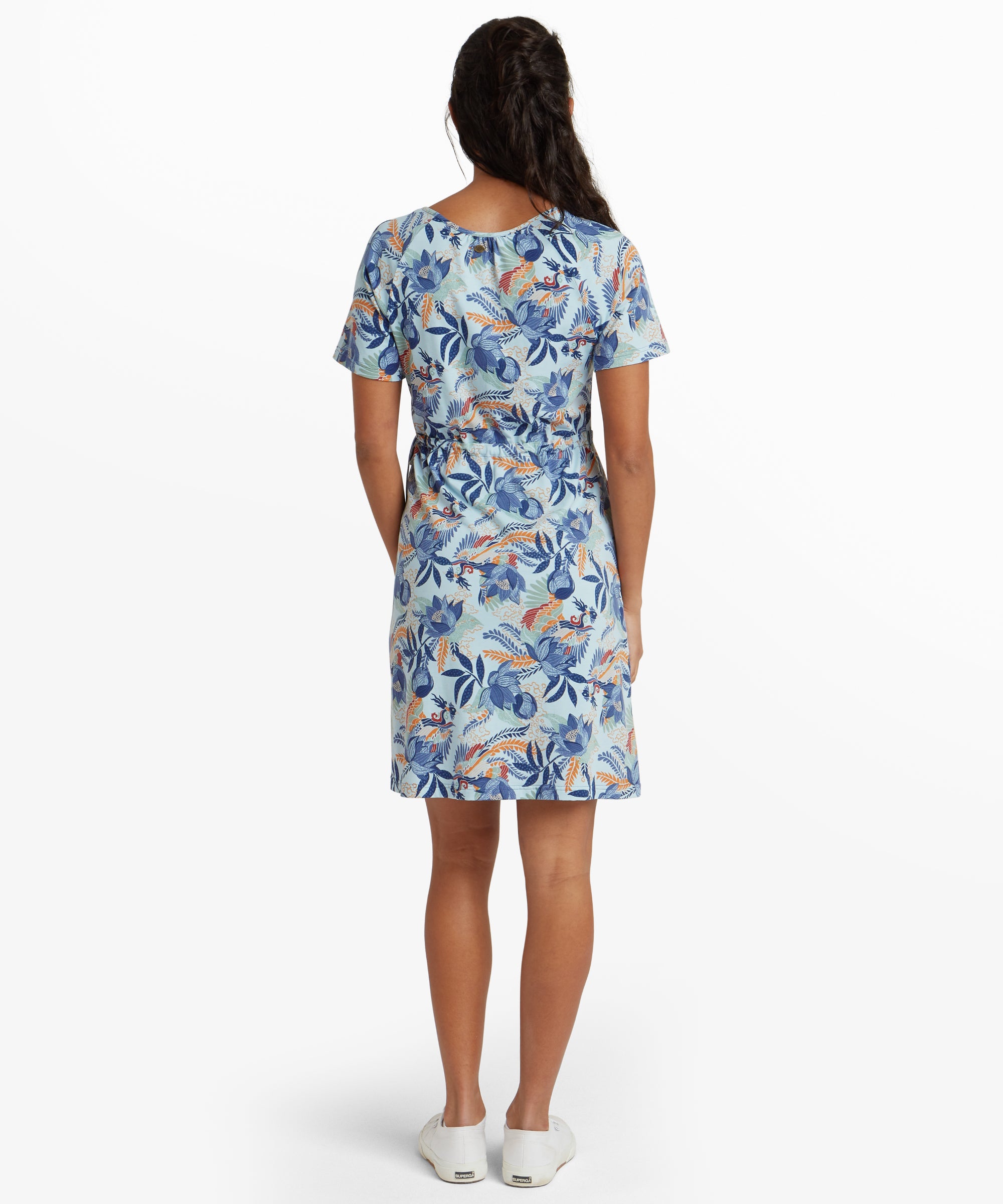 Neha Faux Wrap Dress - Seaport Blue Peacock