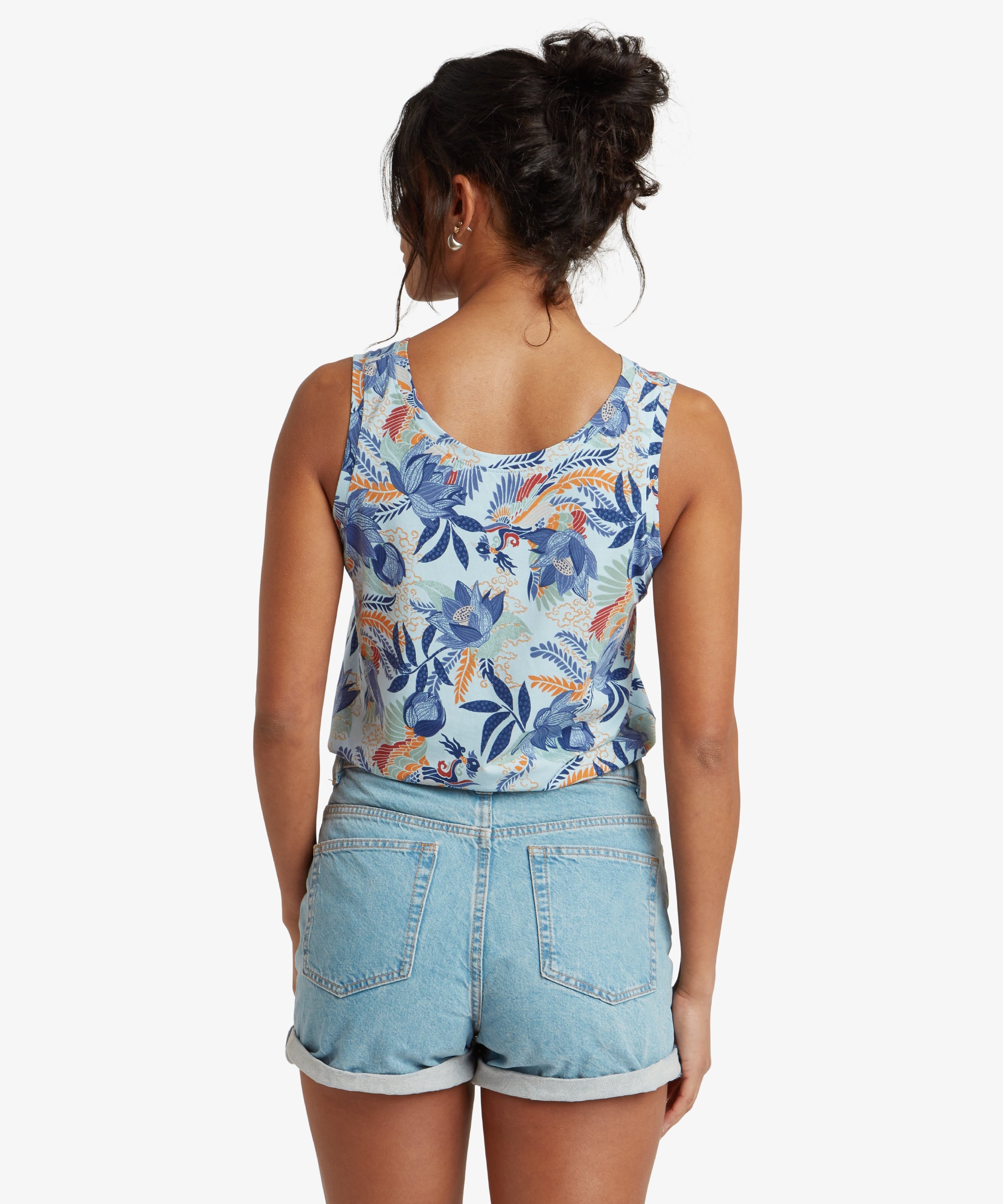 Neha V-Neck Tank Top - Seaport Blue Peacock