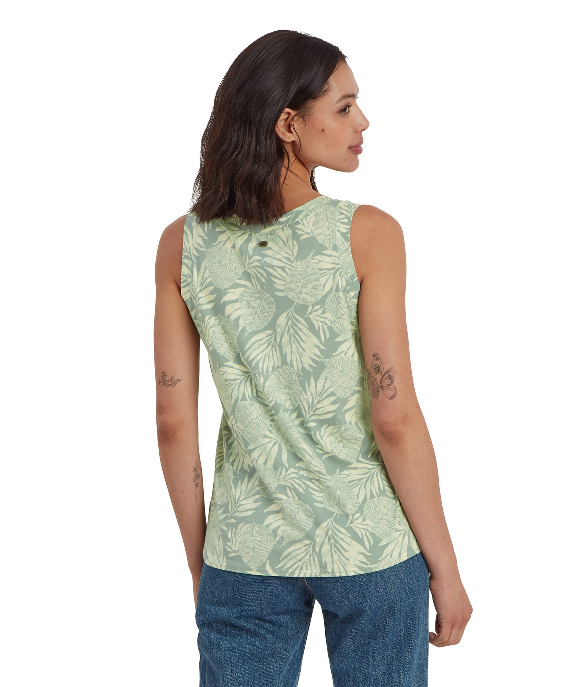 Neha V-Neck Tank Top - Celery Bhodi Leaf