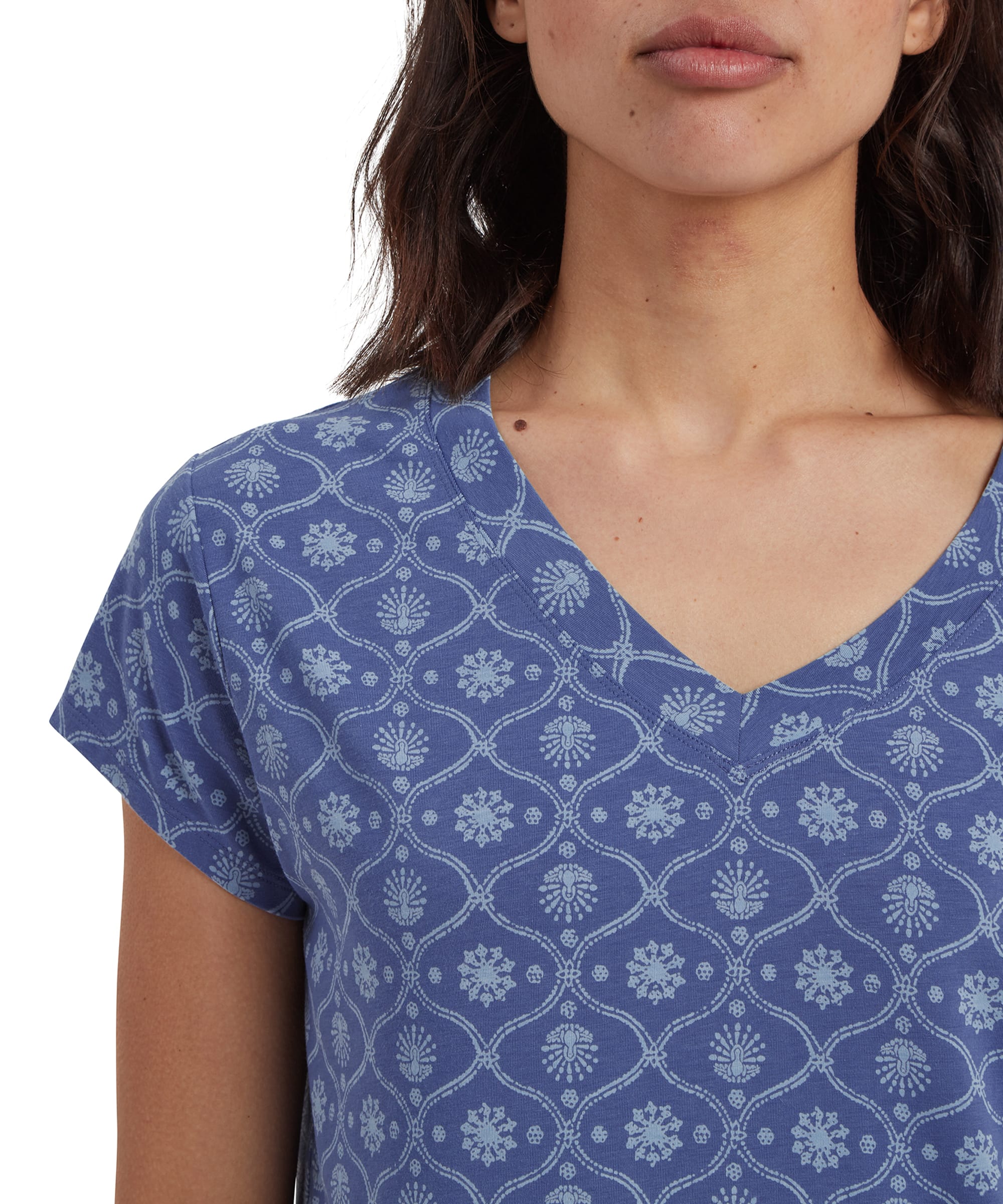 Neha V-Neck T-Shirt - Seaport Blue Sublime