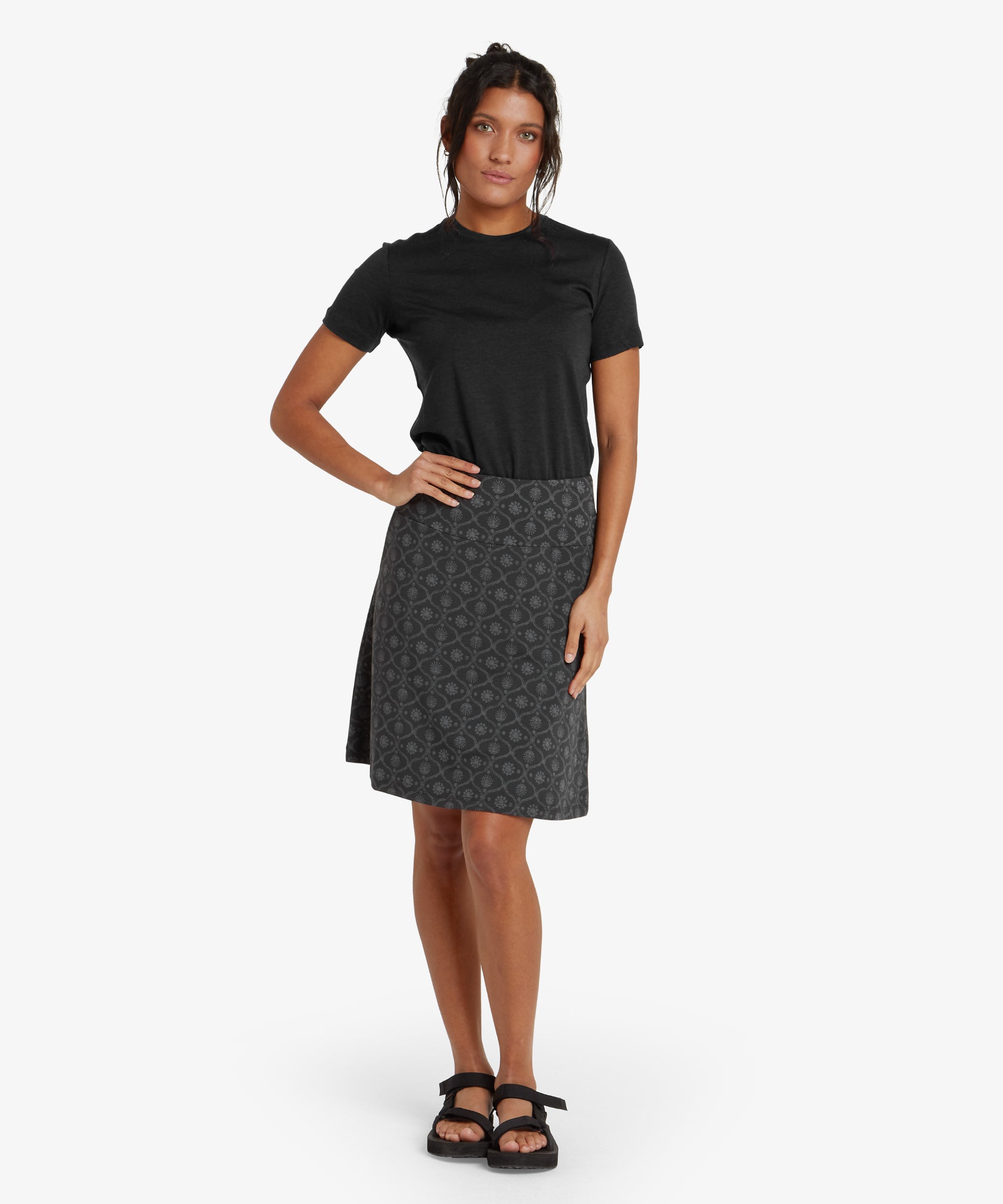 Padma Pull On Skirt - Black Sublime