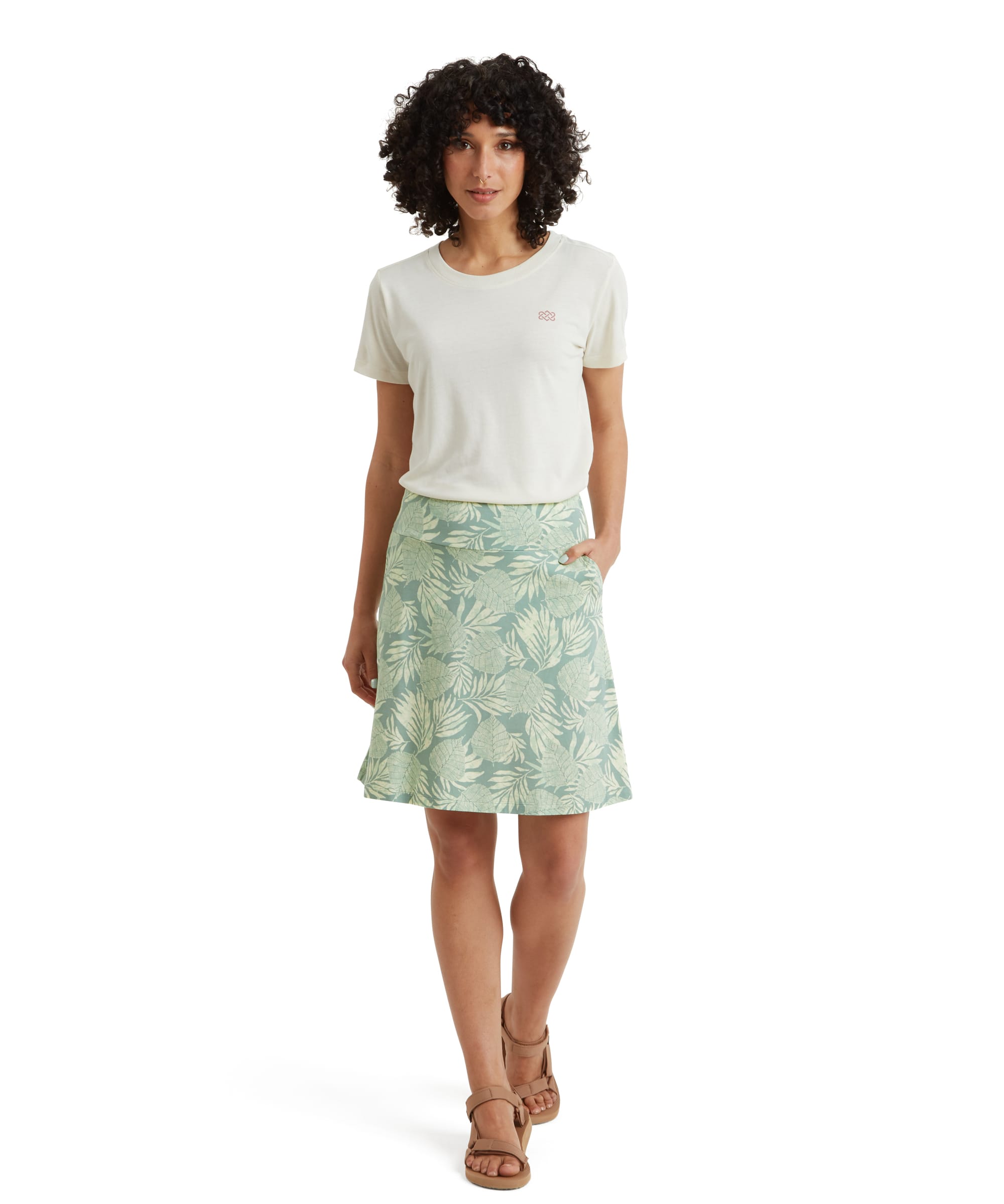 Padma Pull On Skirt - Celery Bhodi Leaf