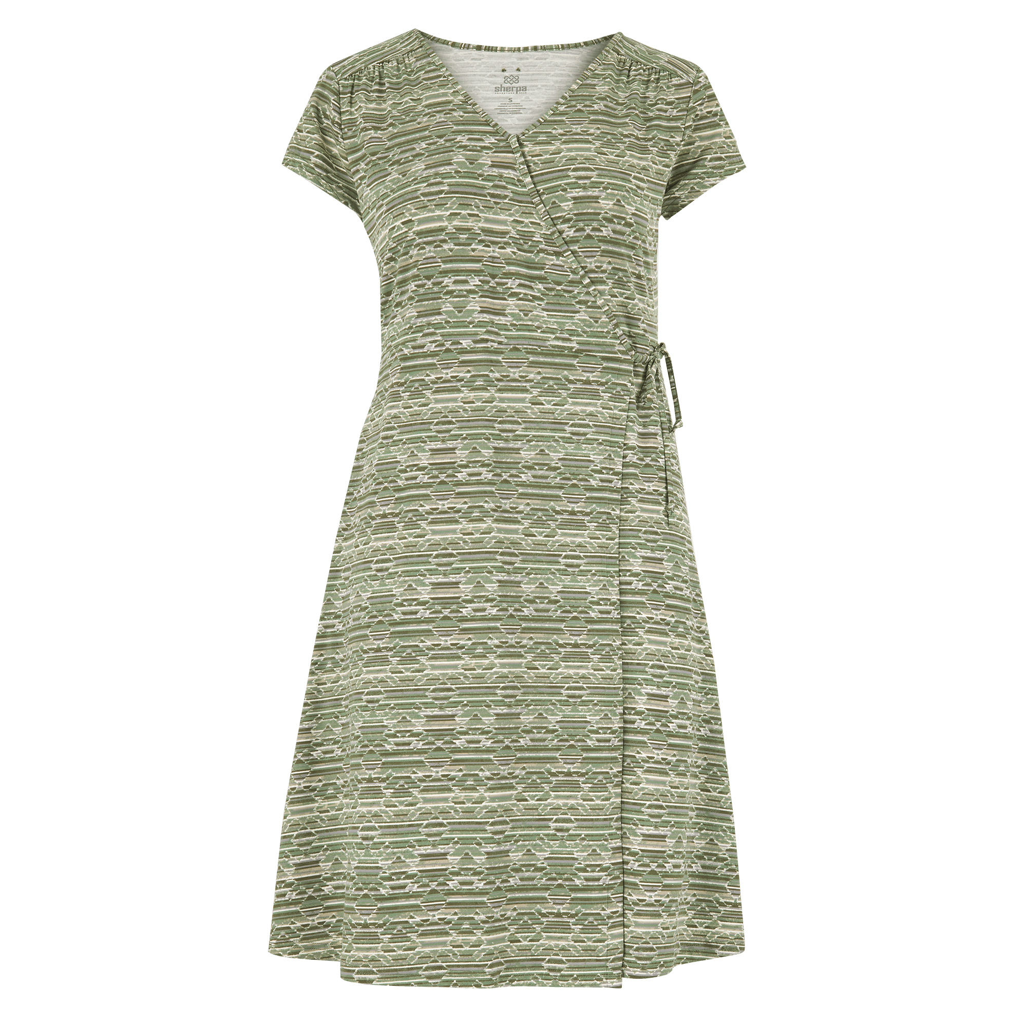 Padma Wrap Dress - Evergreen Tribal Geo