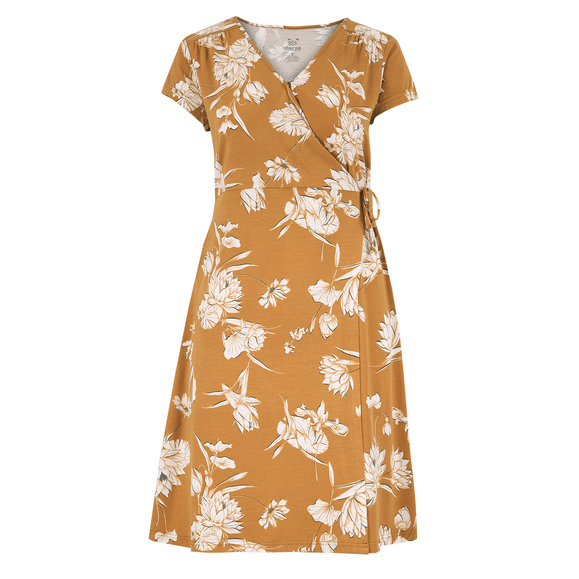 Padma Wrap Dress - Caramel Lotus