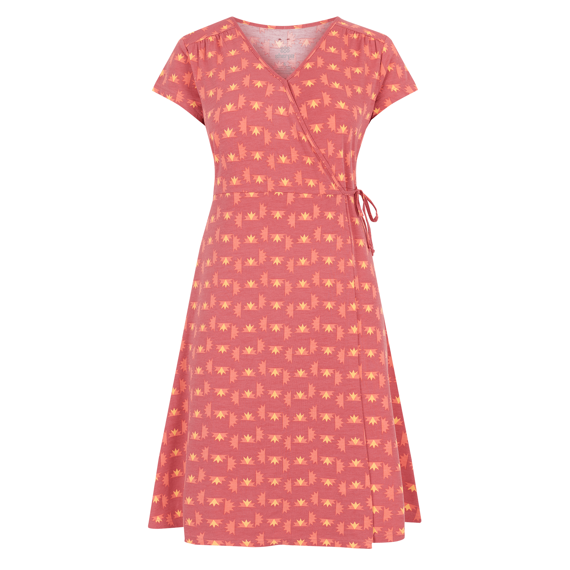 Padma Wrap Dress - Mineral Red Nepal Star Light