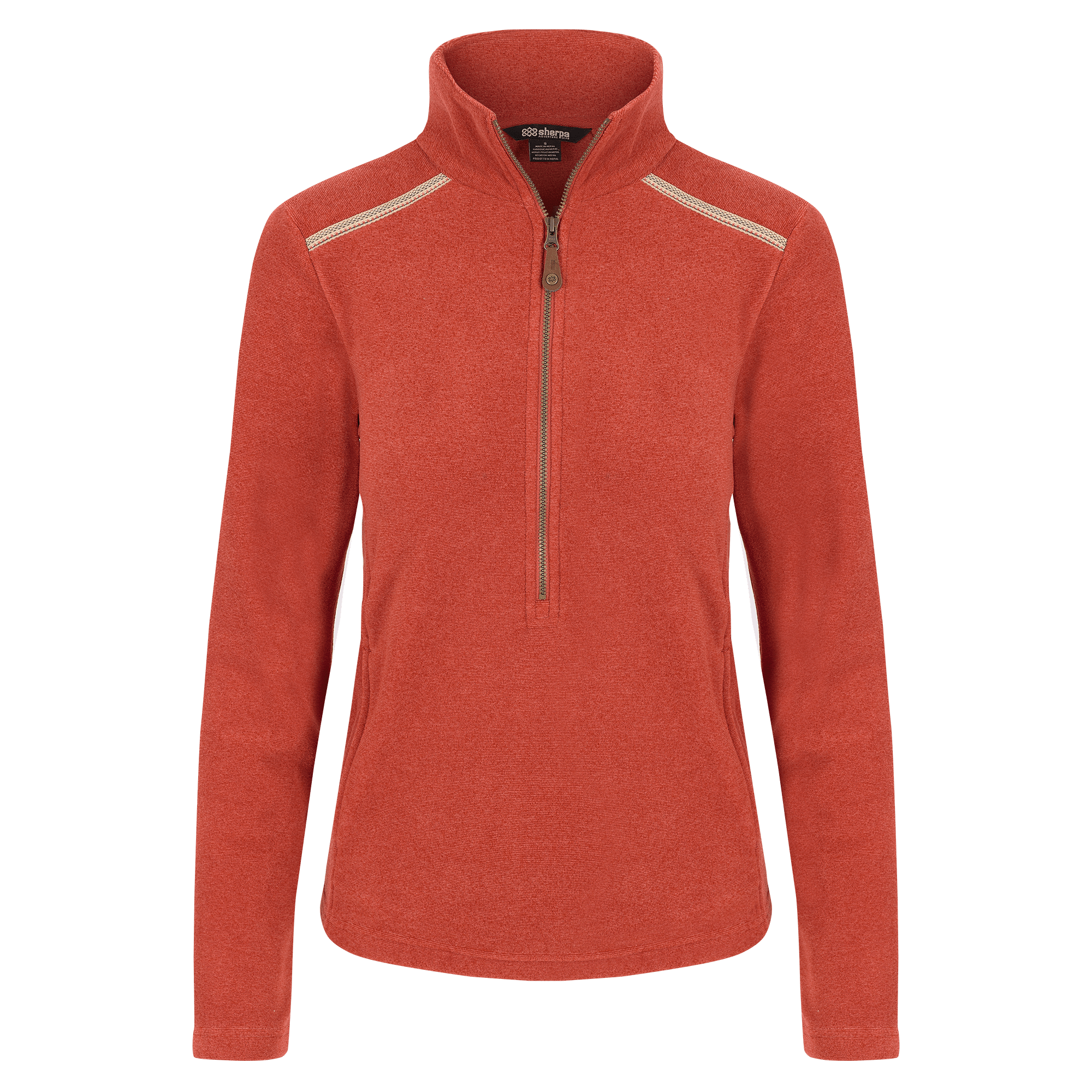 Rolpa Eco Pullover mit Reißverschluss - Rost