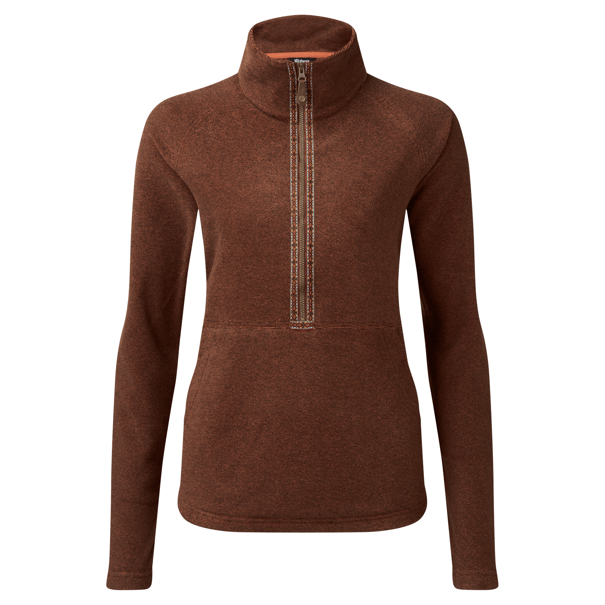 Rolpa Pullover mit halbem Reißverschluss - Spice