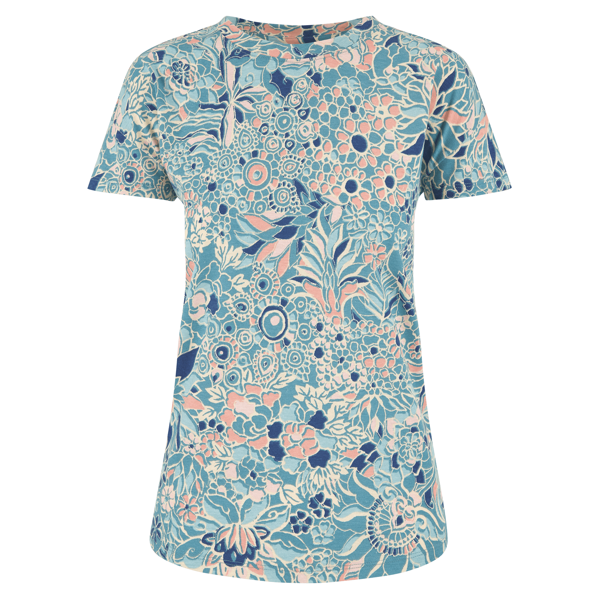 Varuna Short Sleeve Crew - Arctic Blue Phula Print