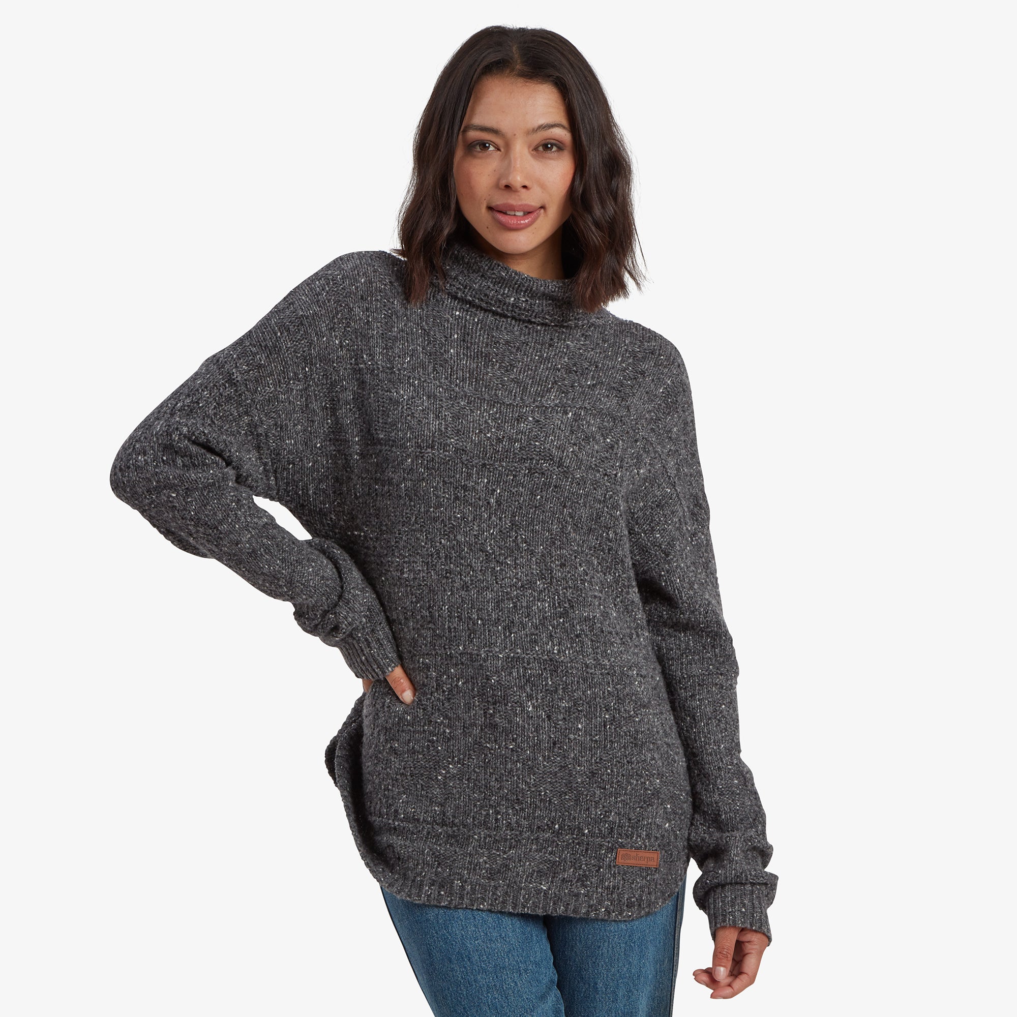 Dark grey sherpa shops pullover