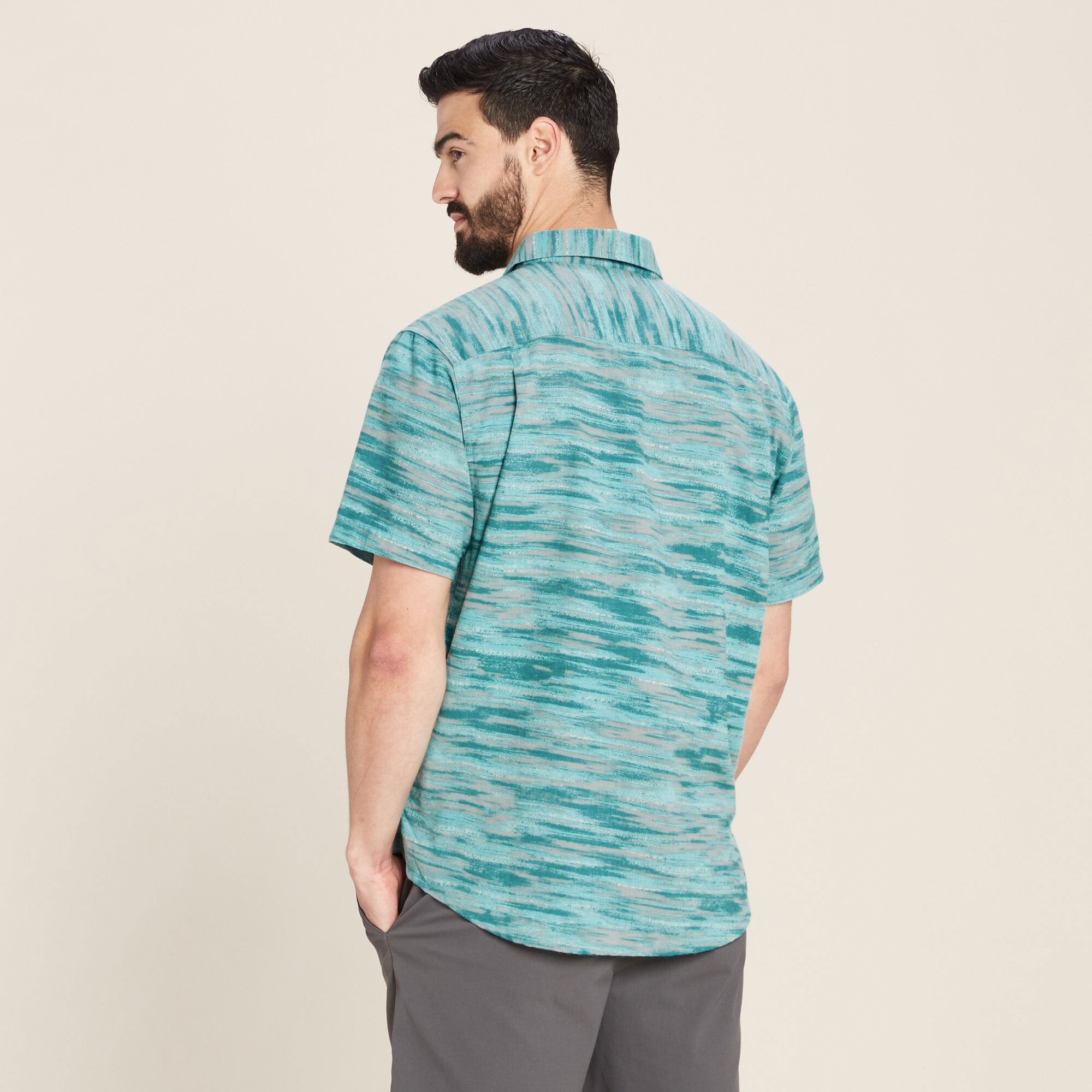 Pathhar Short Sleeve Shirt - Azule Space Dye