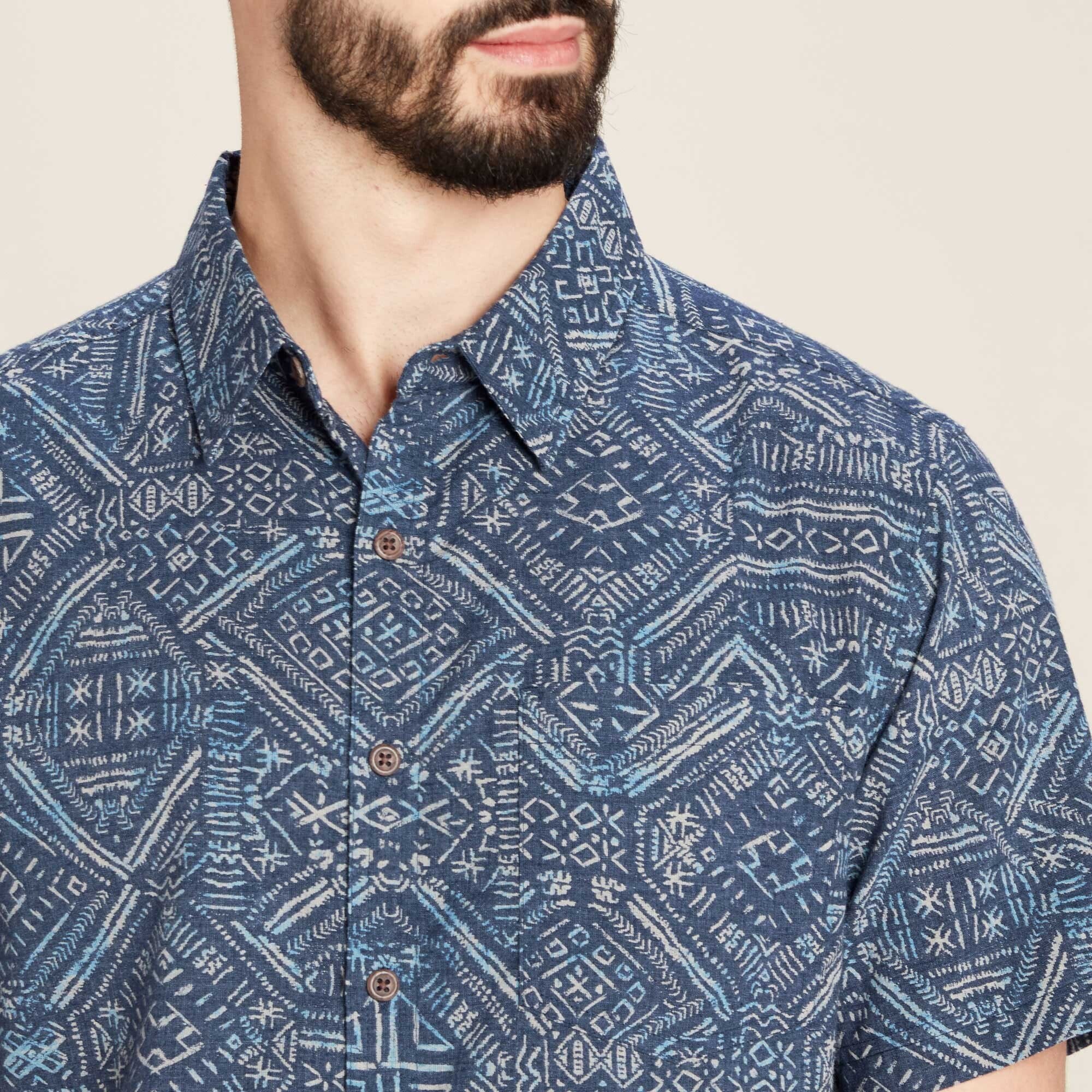 Pathhar Short Sleeve Shirt - Neelo Blue Nomad