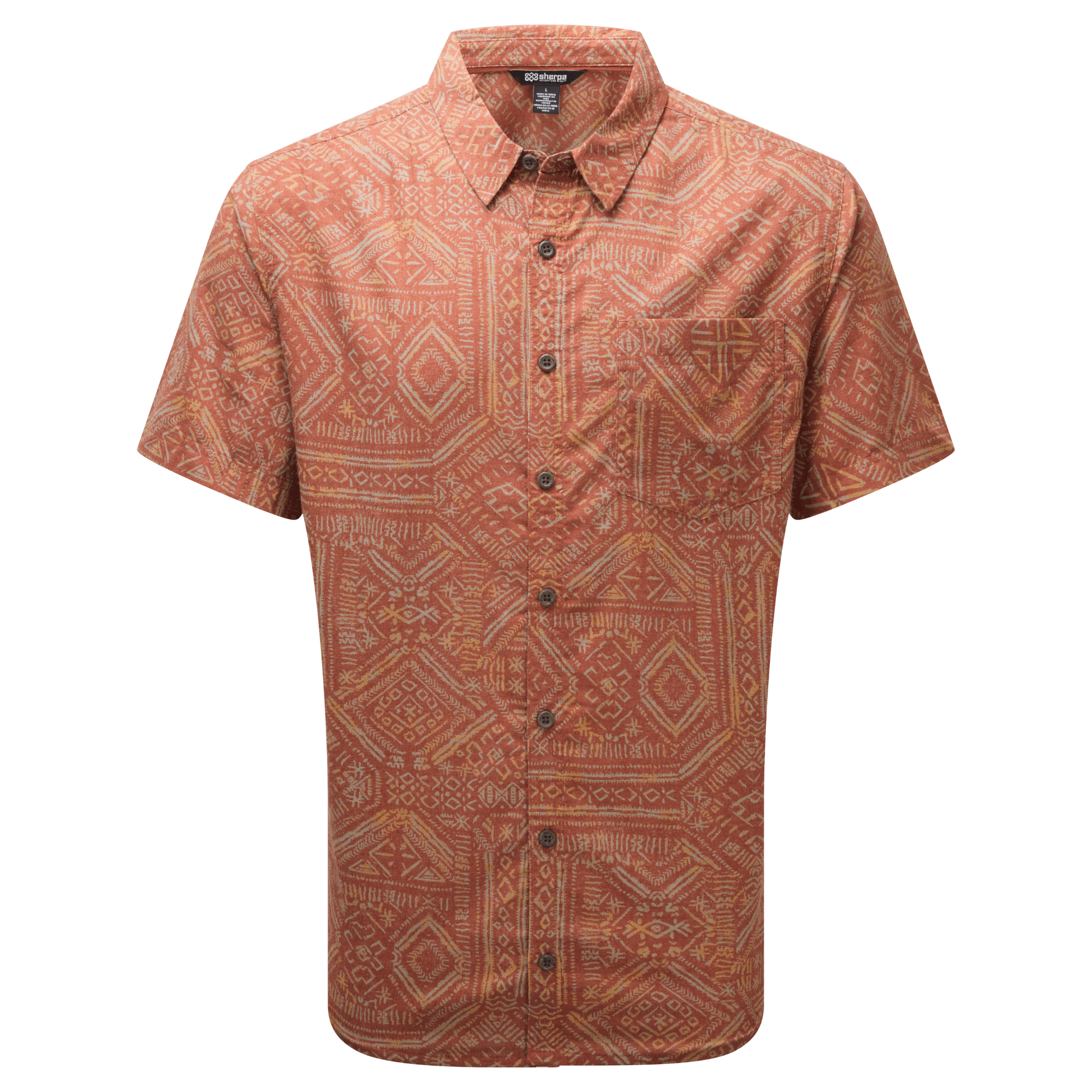 Khamsu Short Sleeve Shirt - Aged Brick Nomad