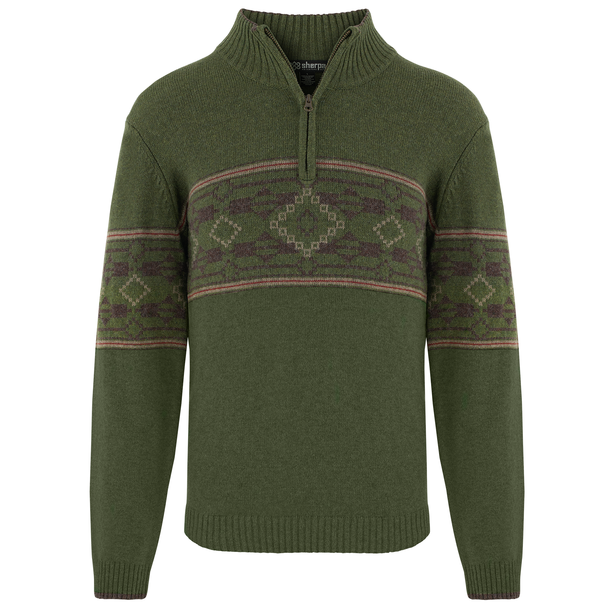 Tej Eco Pullover mit Viertelreißverschluss - Evergreen