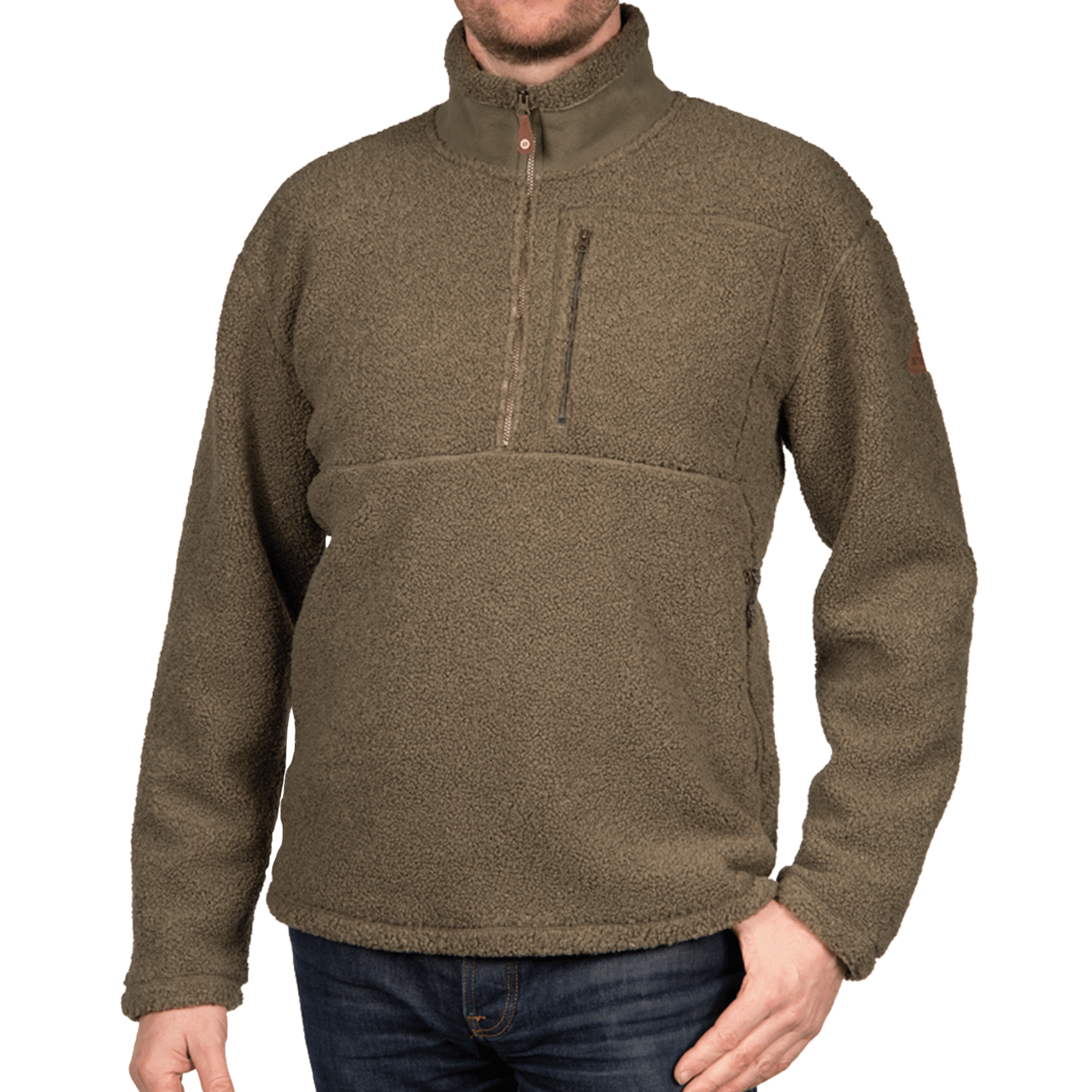 Chamlang Pullover mit halbem Reißverschluss - Evergreen