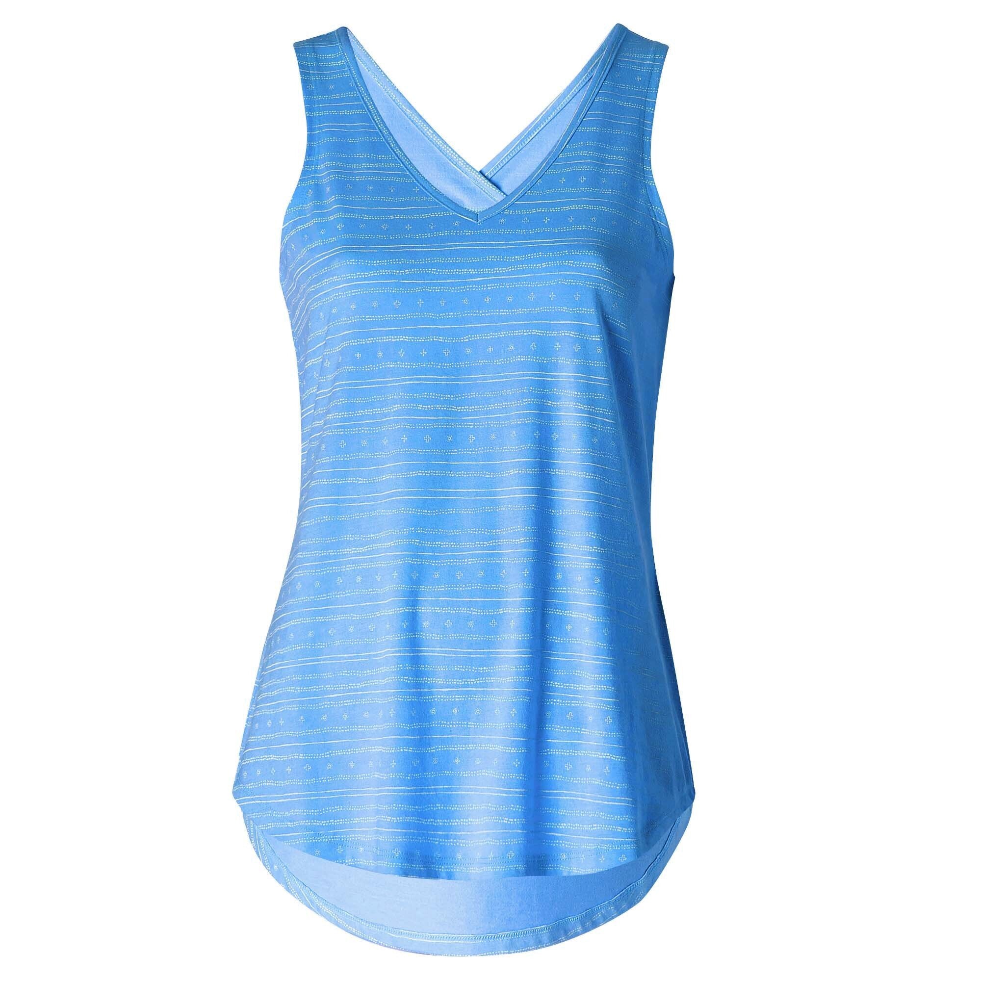 Varuna V-Neck Tank Top - Lapis Blue Tigma