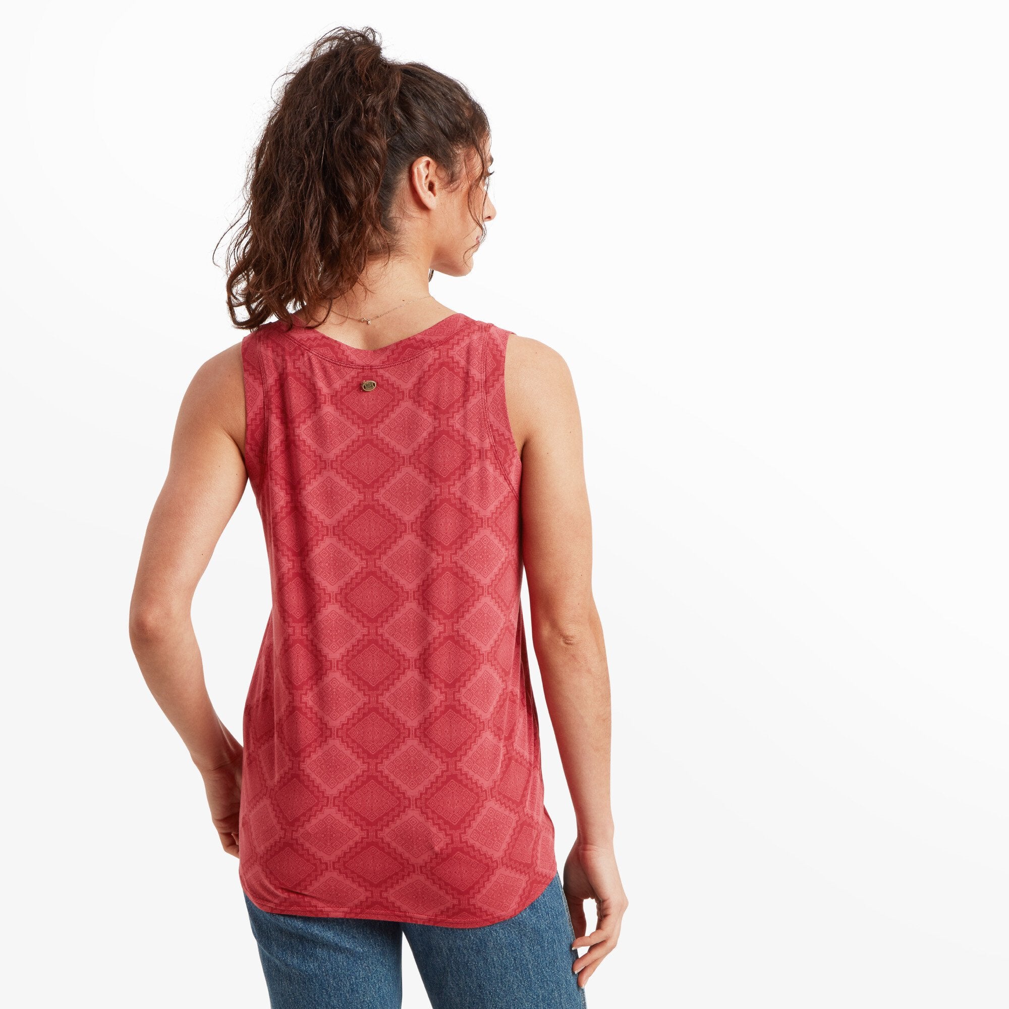 Neha V-Neck Tank Top - Mineral Red Barely There