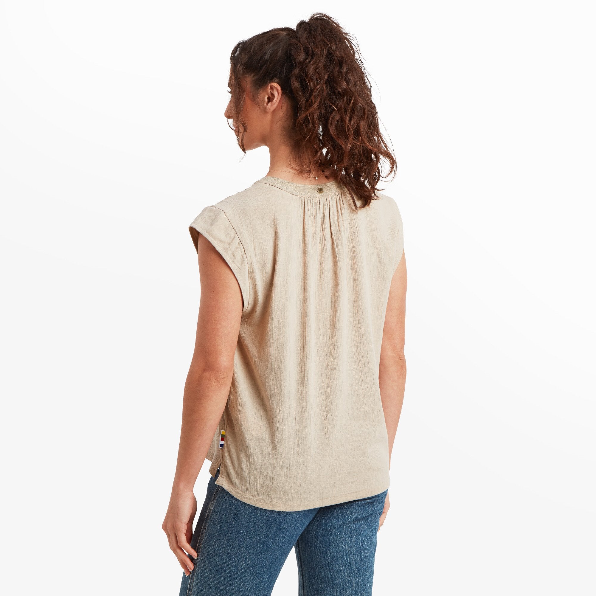 Hara Cap Sleeve Top - Goa Sand