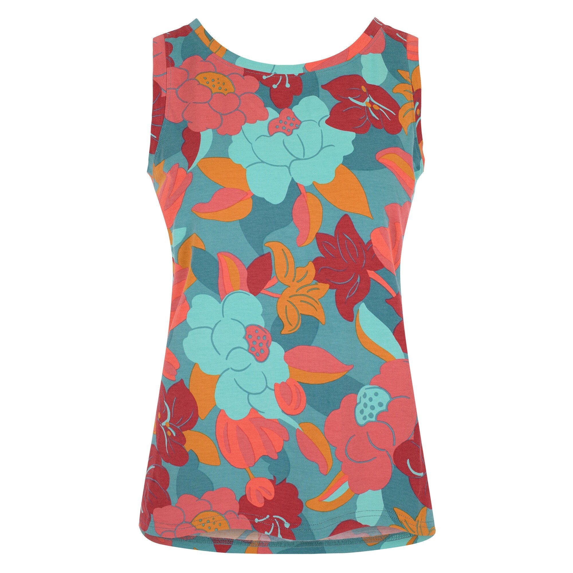 Neha High Neck Tank Top - Hydra Oversize Floral