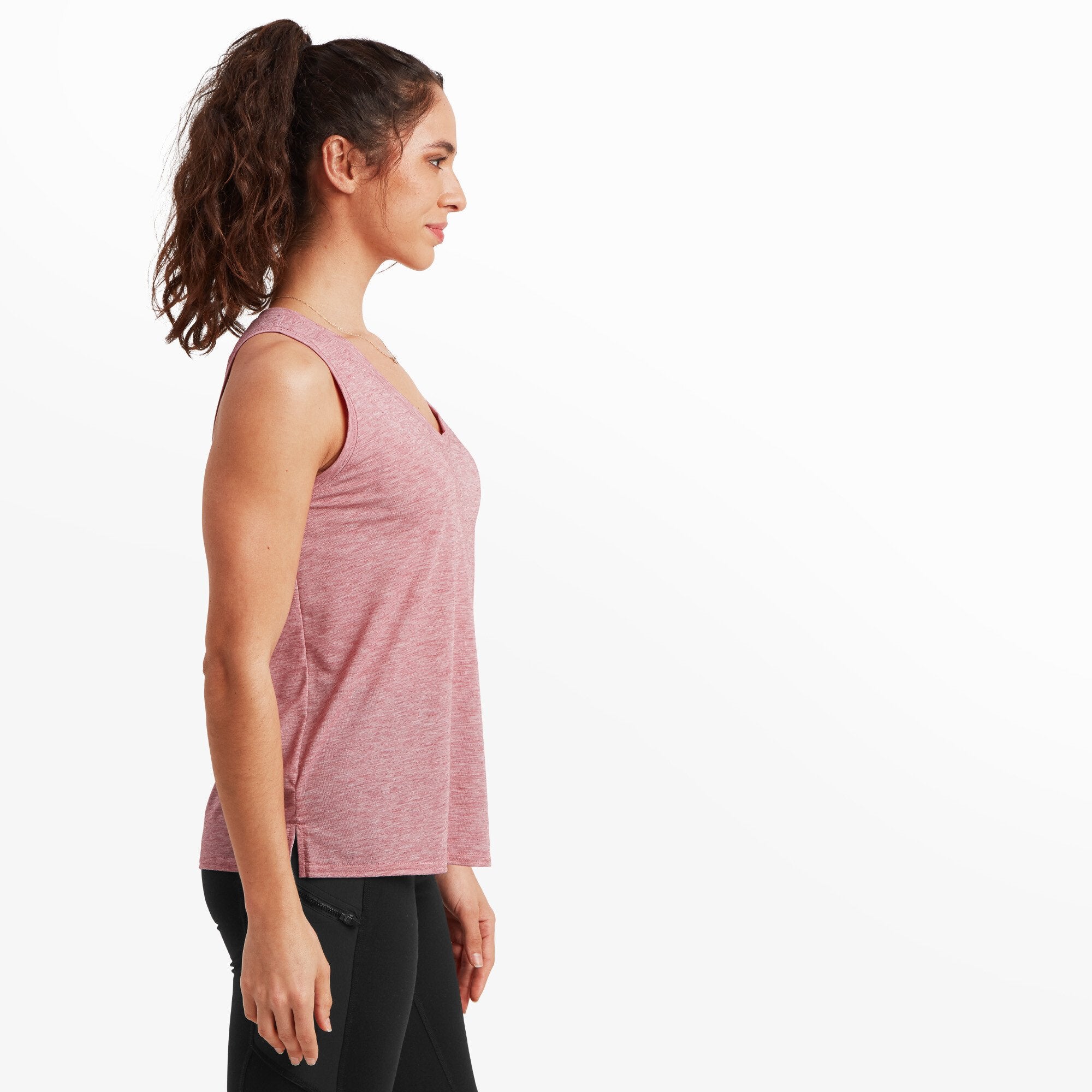 Asha V-Neck Tank Top - Mineral Red