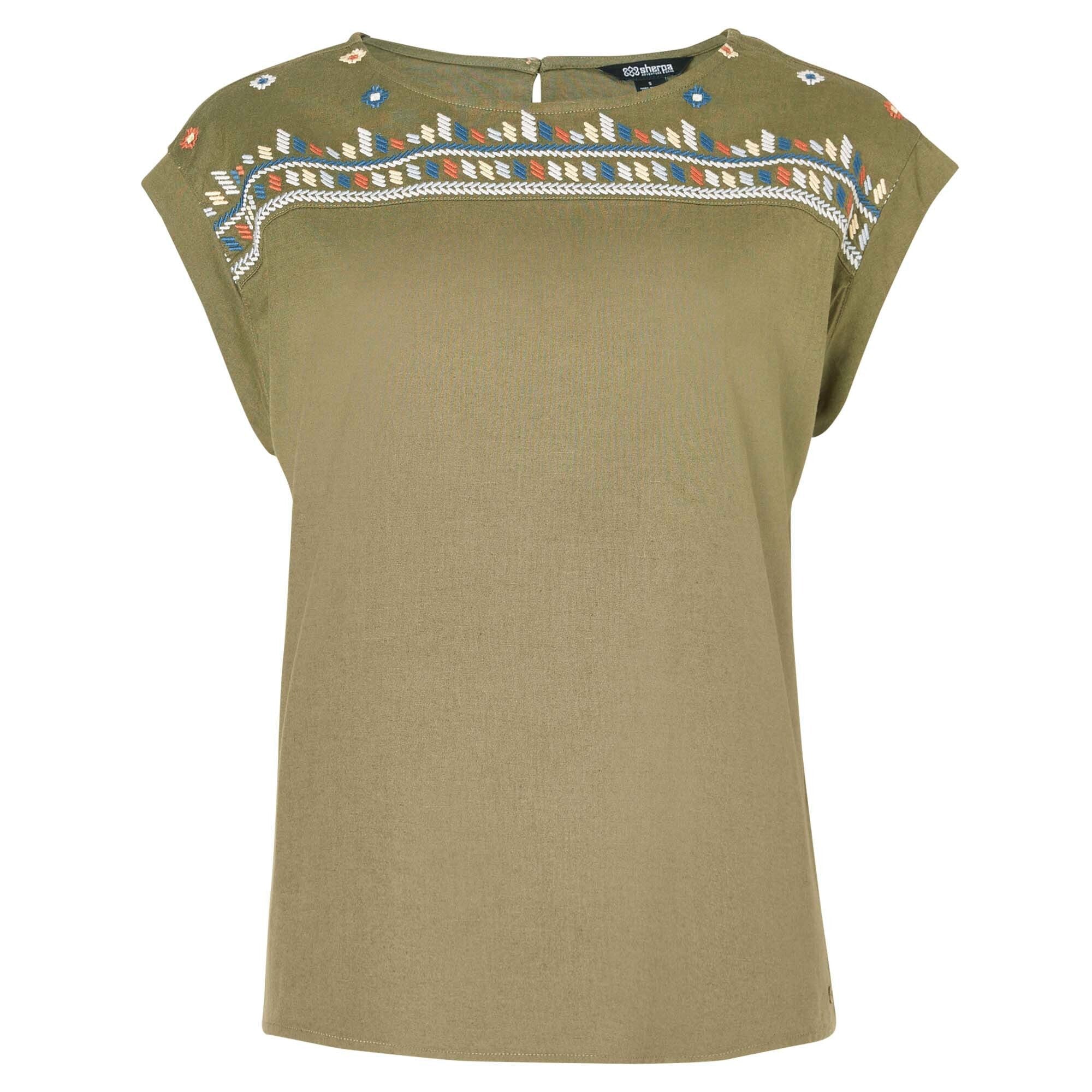 Sherpa Adventure Gear Tharu Short Sleeve Top in Green