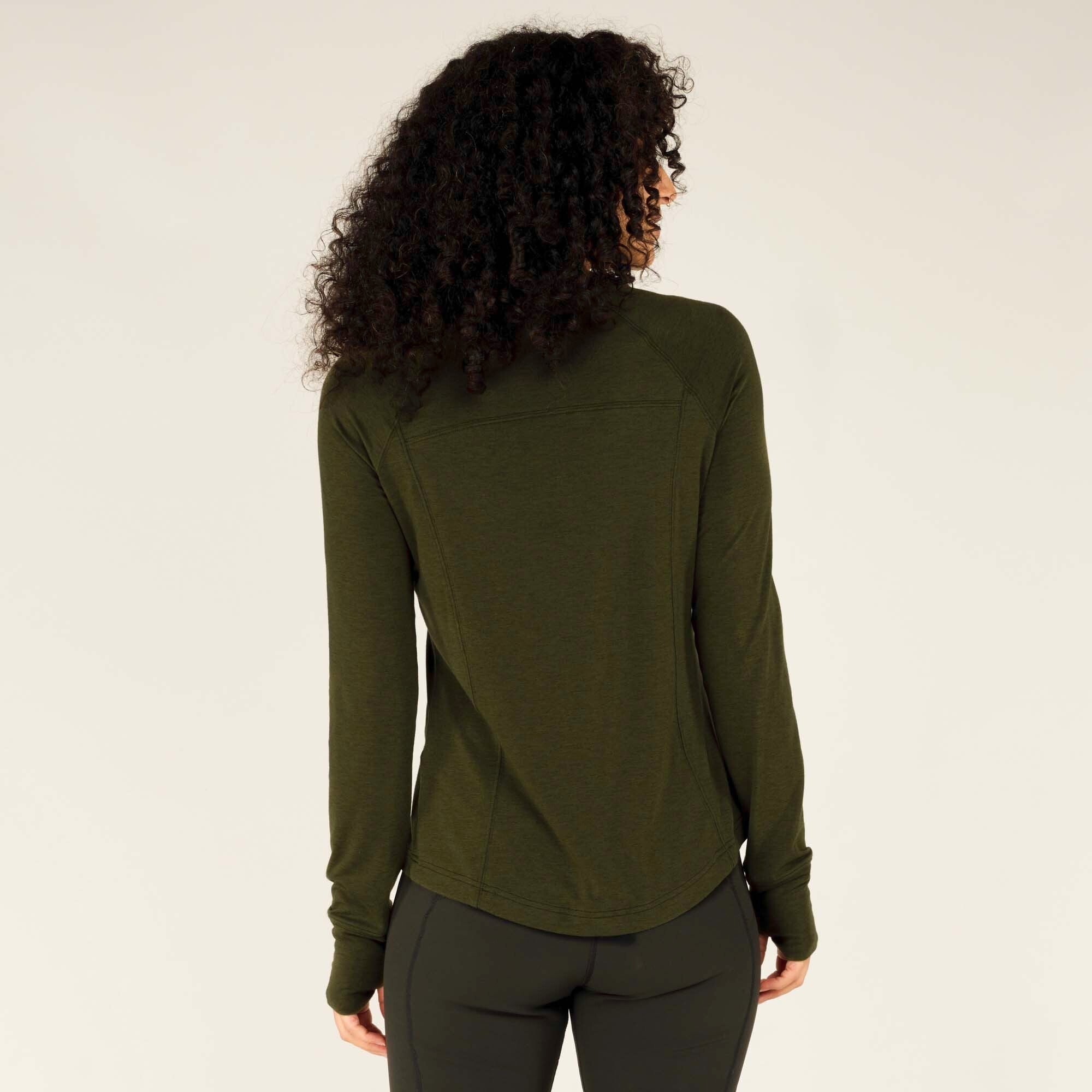 Tendu Active Long Sleeve Crew - Evergreen