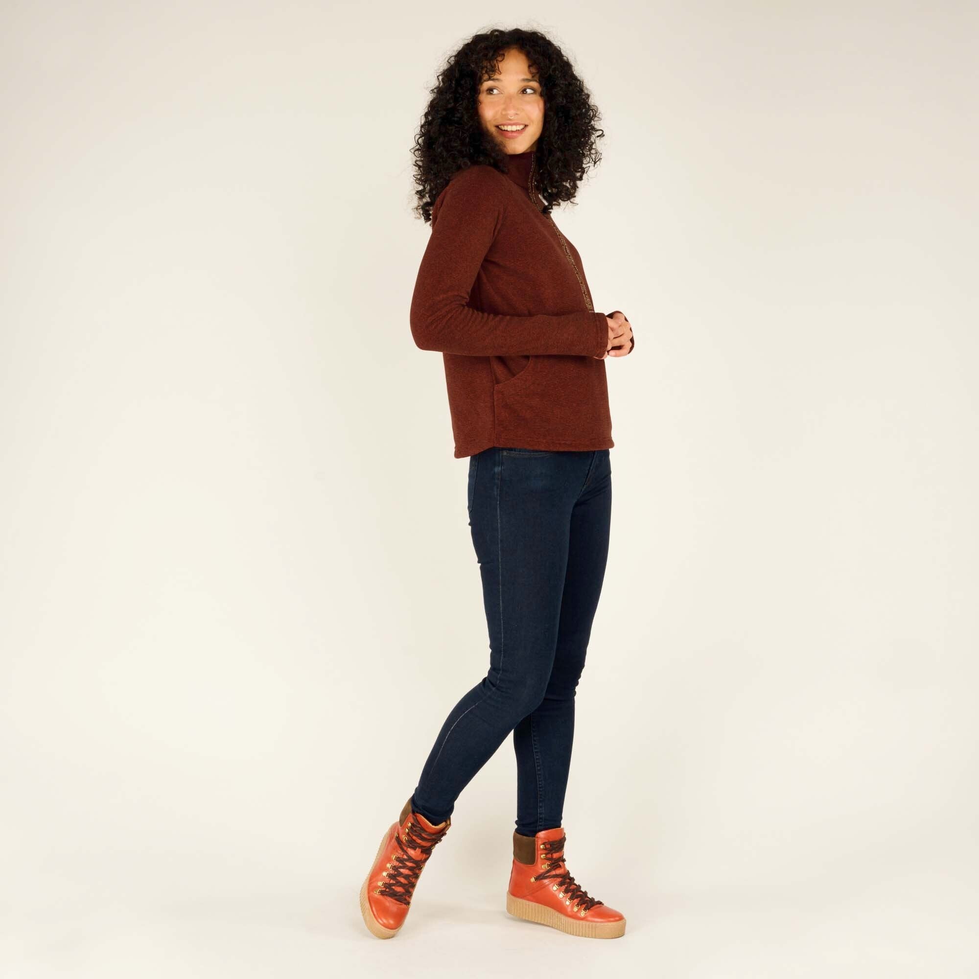 Rolpa Half Zip Pullover - Spice