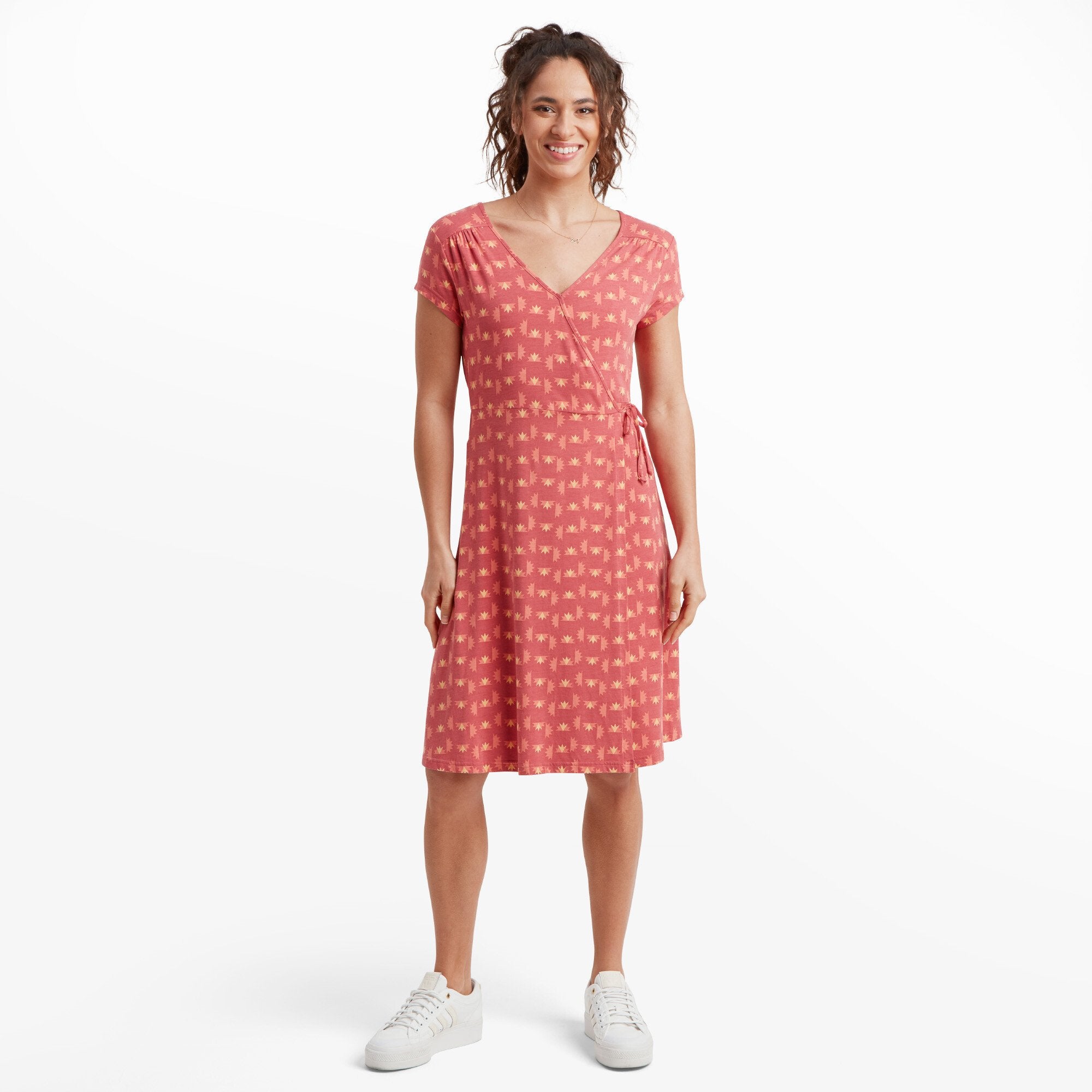 Padma Wrap Dress - Mineral Red Nepal Star Light