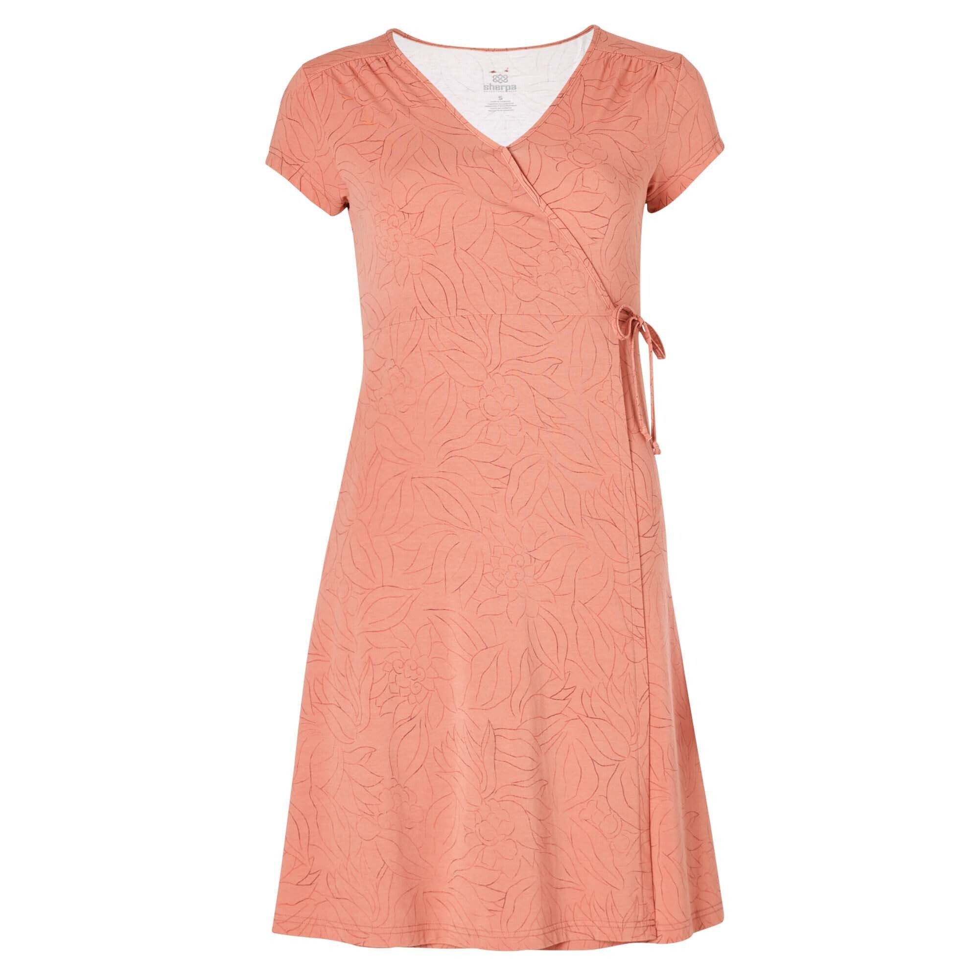 Padma Wrap Dress - Brick Dust Leaf