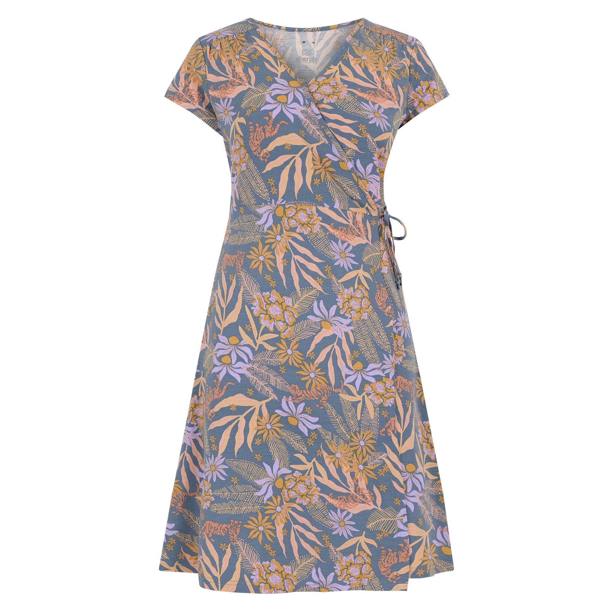 Padma Wrap Dress - Haze Tiger Floral