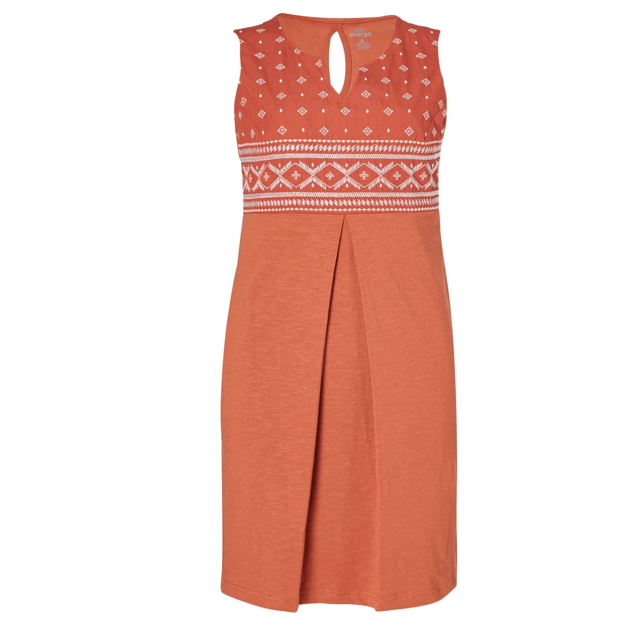 Sherpa Adventure Gear Shaanti Embroidered Dress in Orange