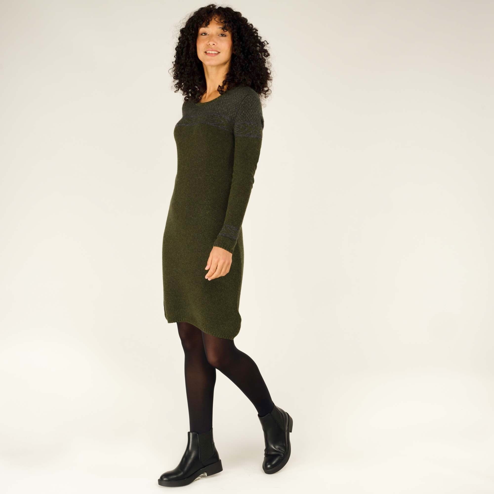 Maya Texture Dress - Evergreen