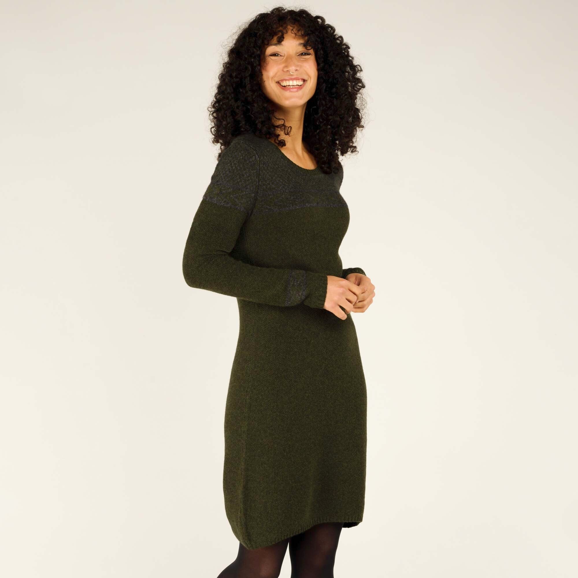 Maya Texture Dress - Evergreen