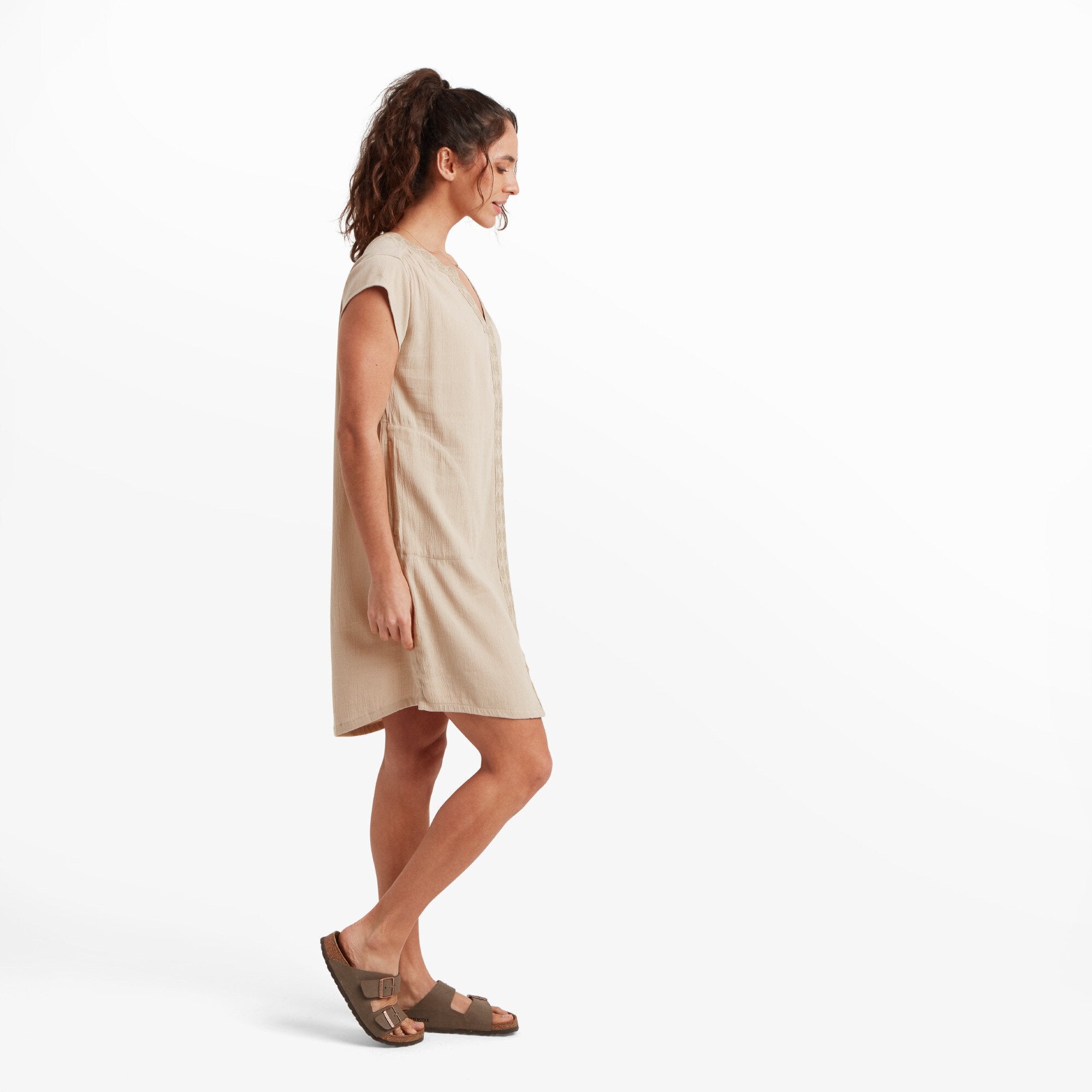 Hara Cap Sleeve Dress - Goa Sand