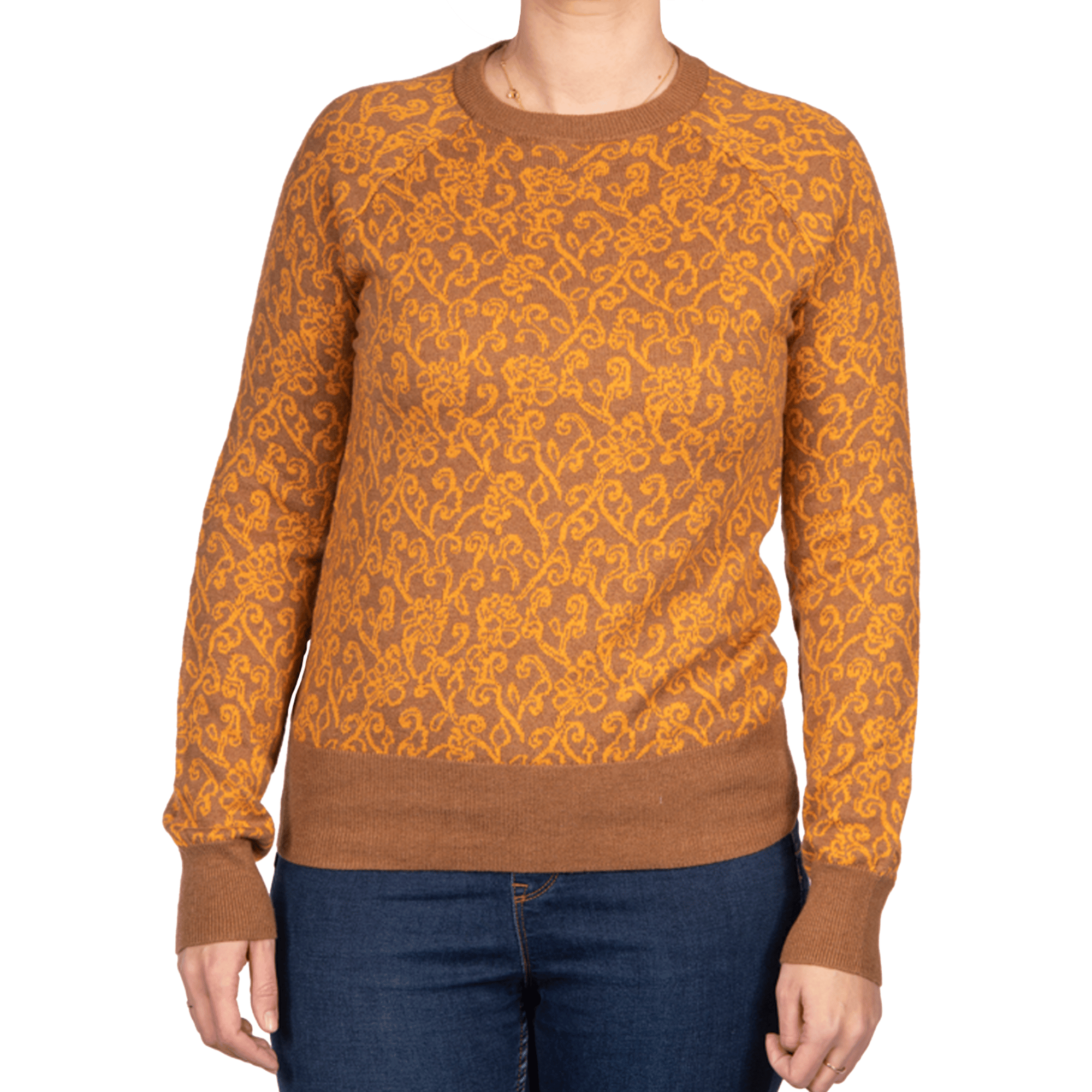 Gyantse Jacquard Crew - Henna Brown