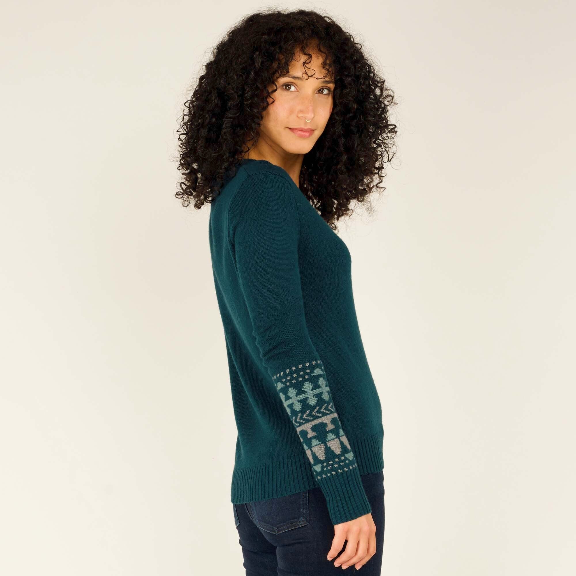 Maya V-Neck Sweater - Verdigris