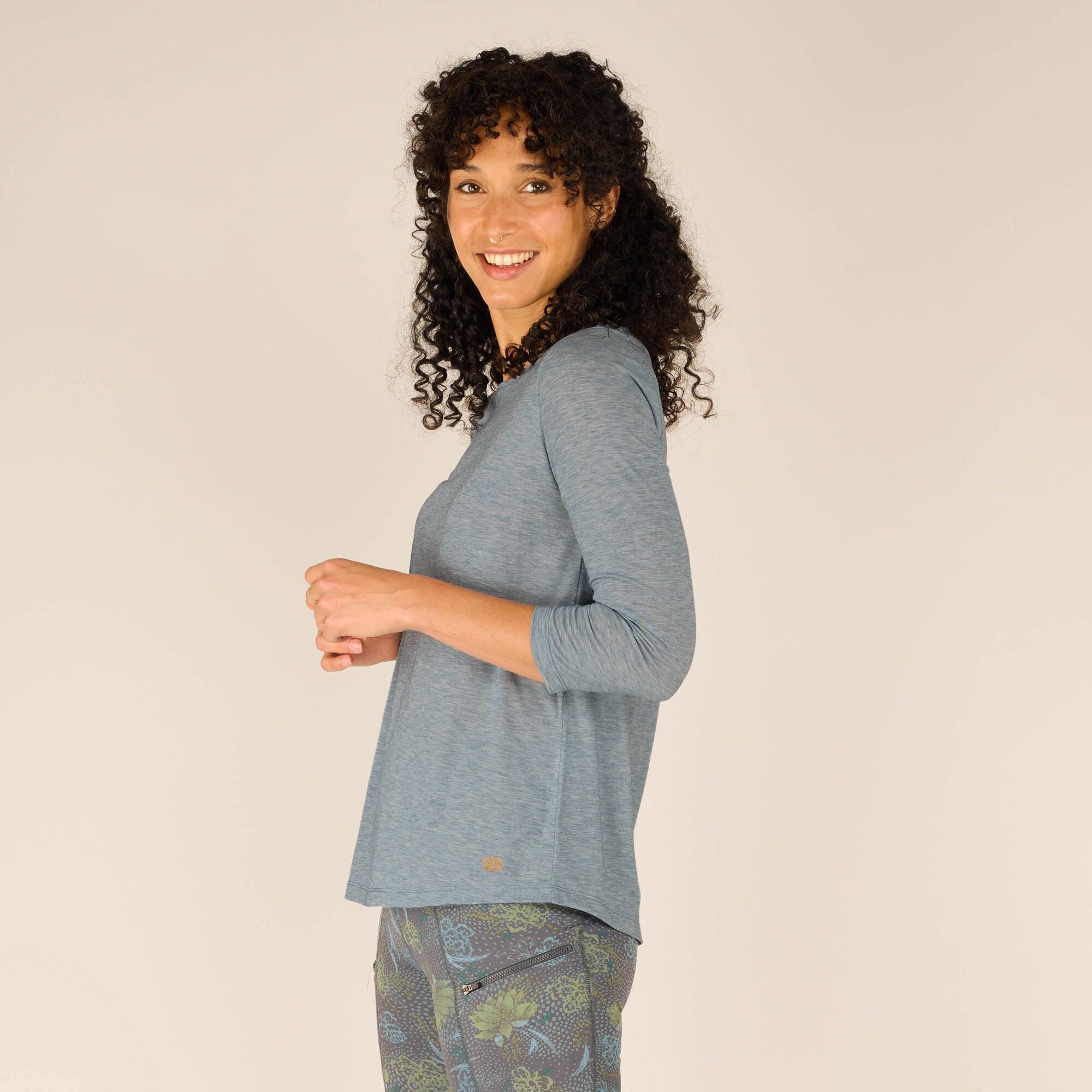 Asha 3/4 Sleeve Top - Haze