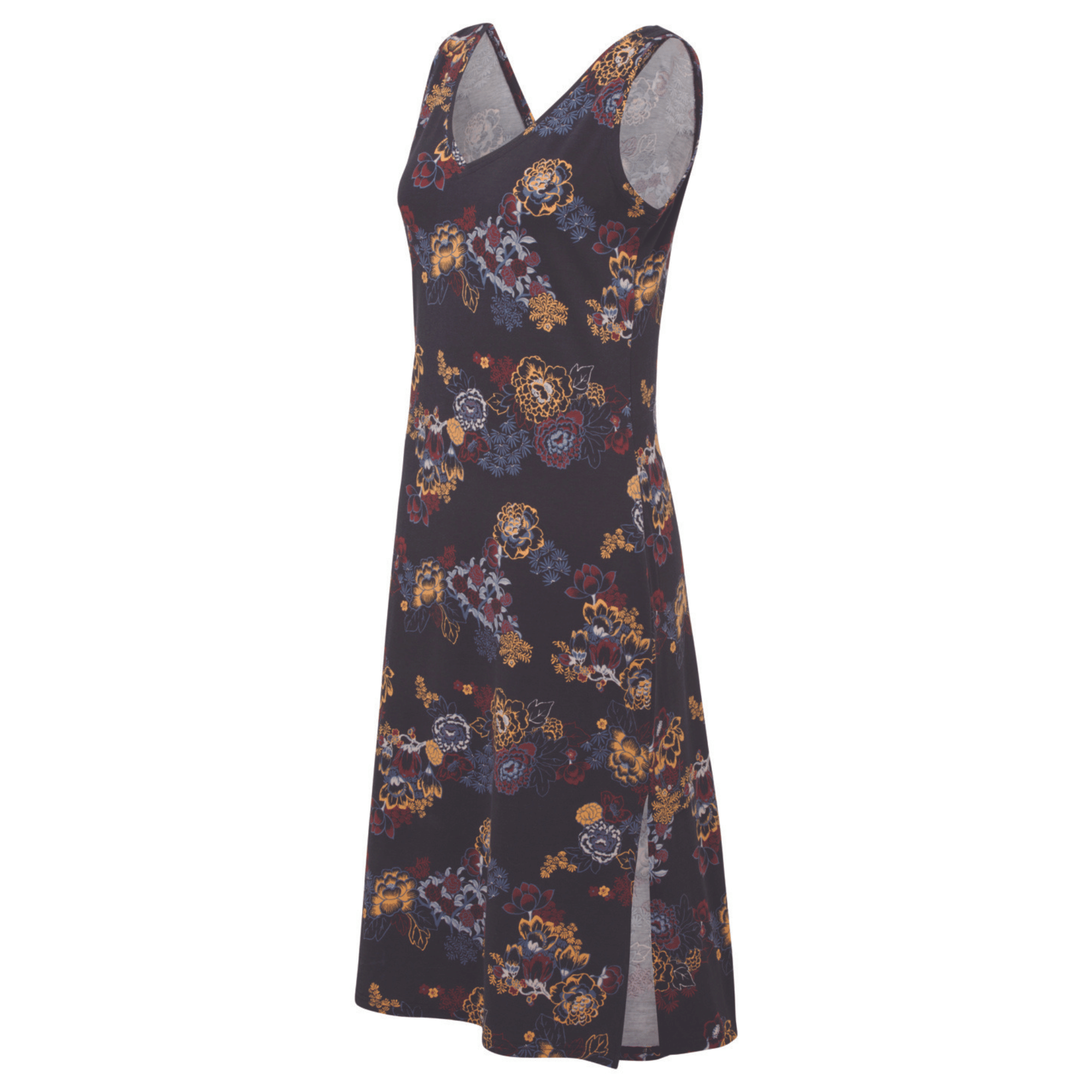 Padma Midikleid – Schwarzer Print