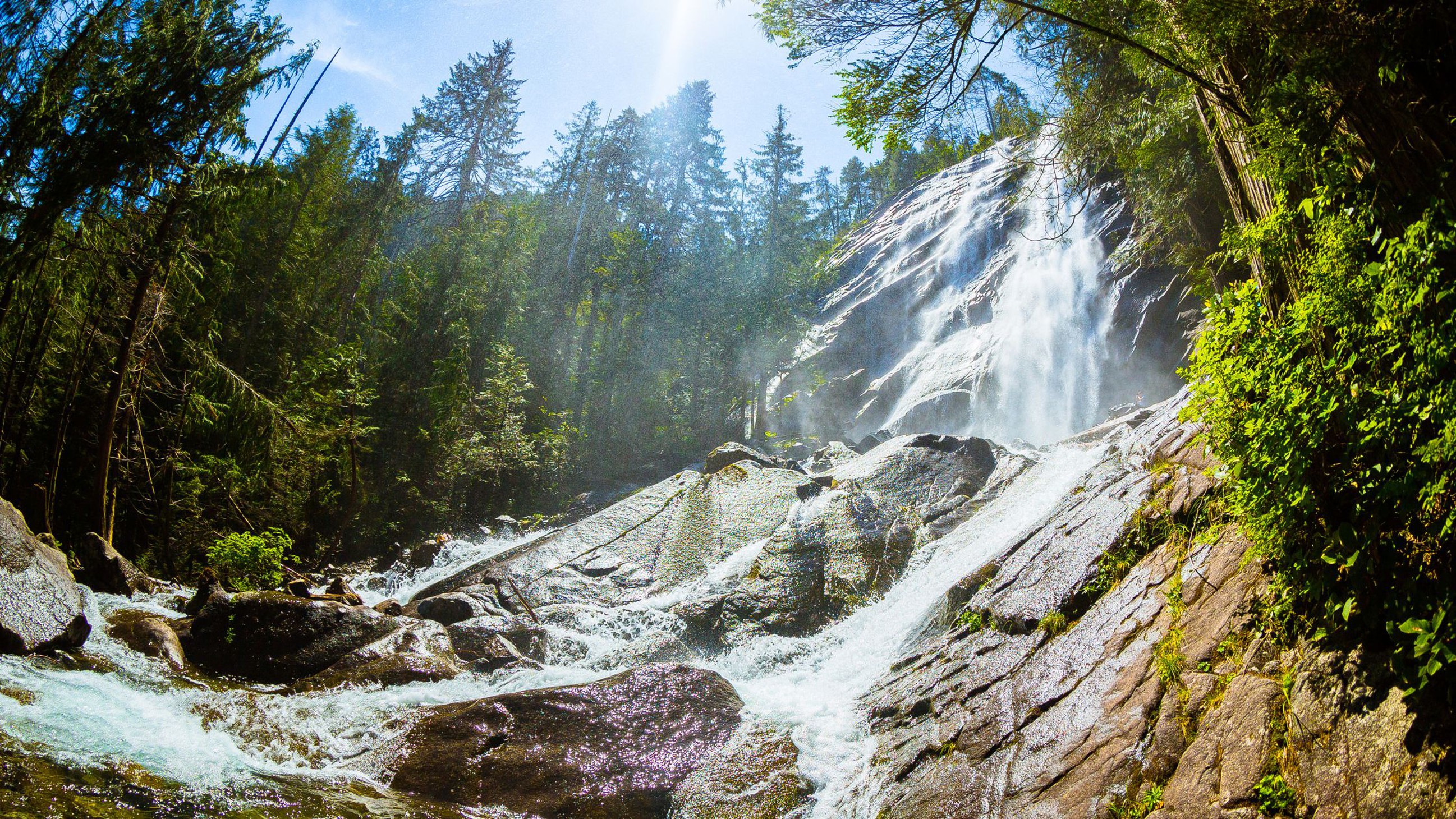 Cascade Lake and the Surrounding Forest Below the Cascade Falls