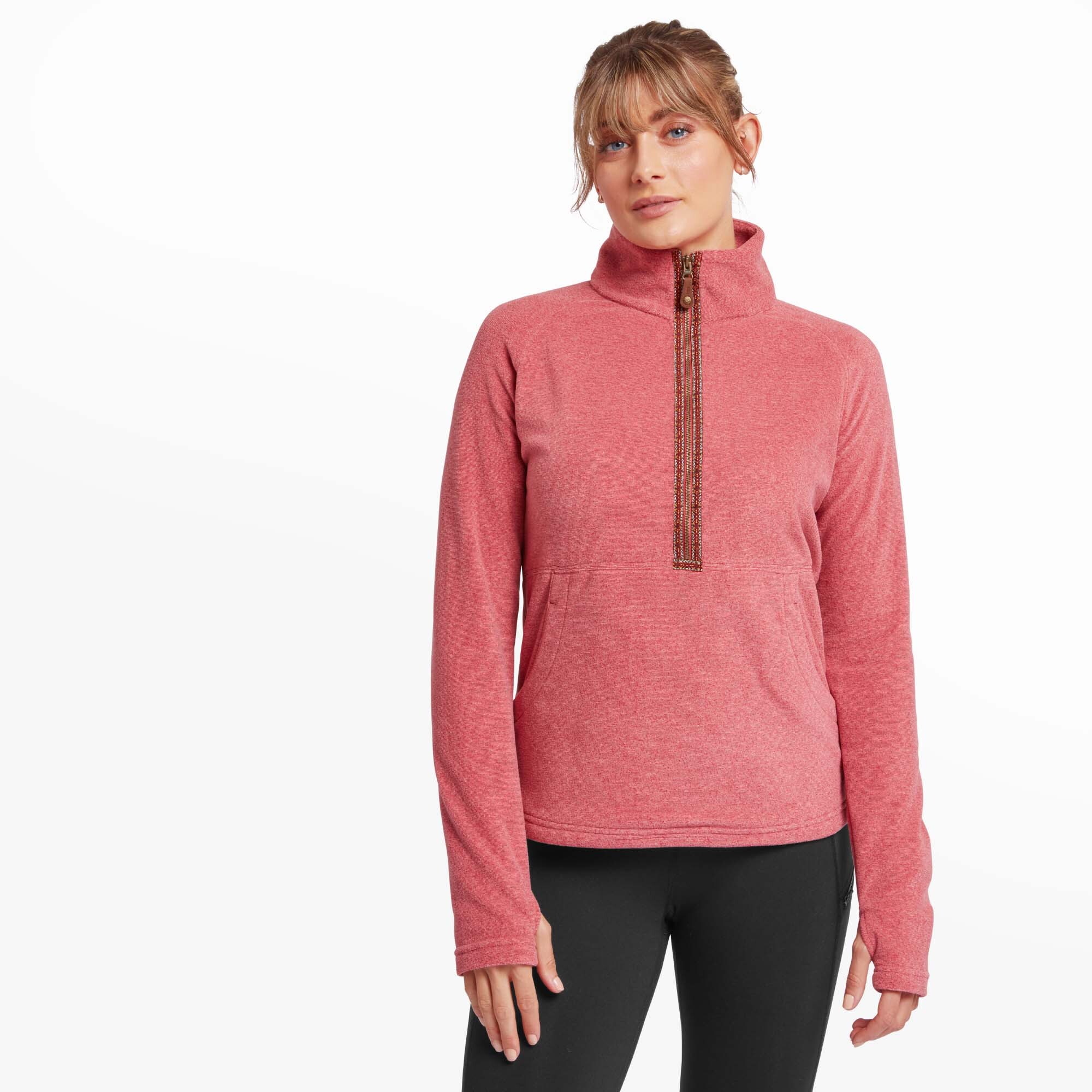 Sherpa Adventure Gear | Rolpa Eco 1/2 Zip Pullover | Women's | Red