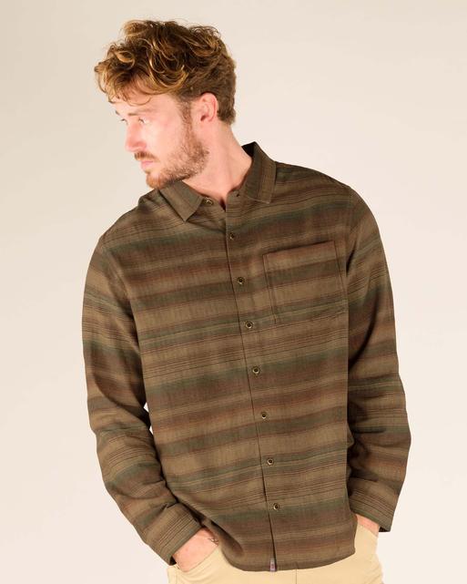 YADAV ECO L/S SHIRT Maato Grey Tigra Stripe | Sherpa Adventure